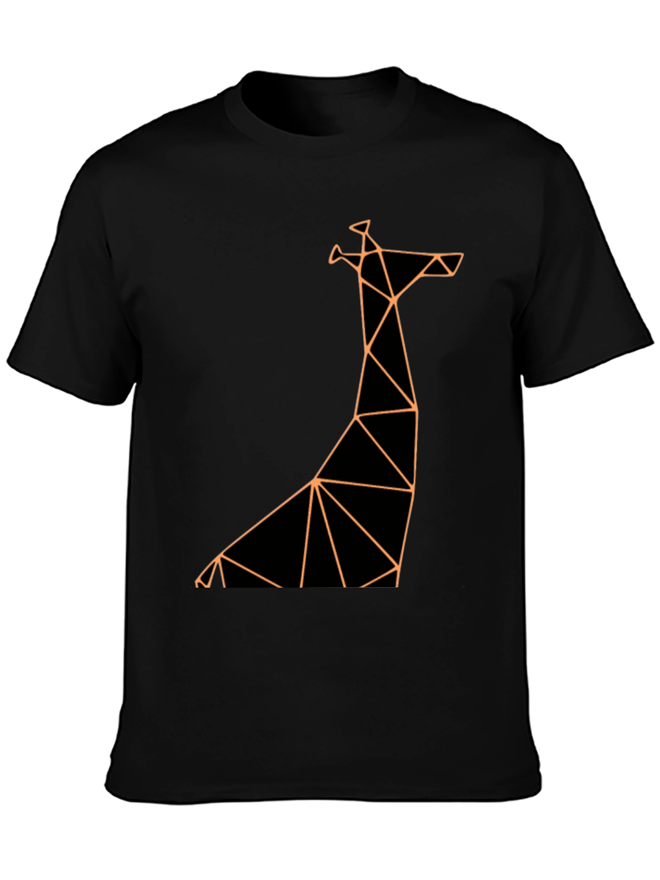 Geometric Giraffe Graphic Tee - Modern Black T-Shirt