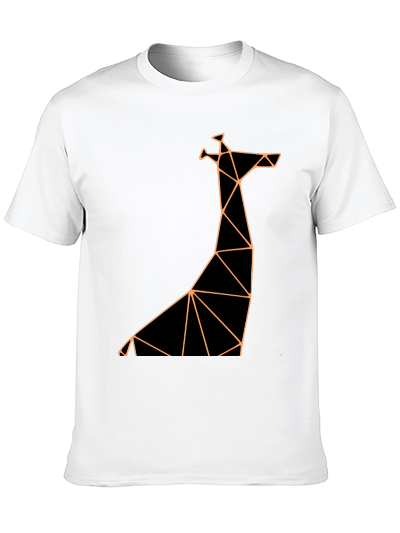 Geometric Giraffe Graphic Tee - Modern Black T-Shirt
