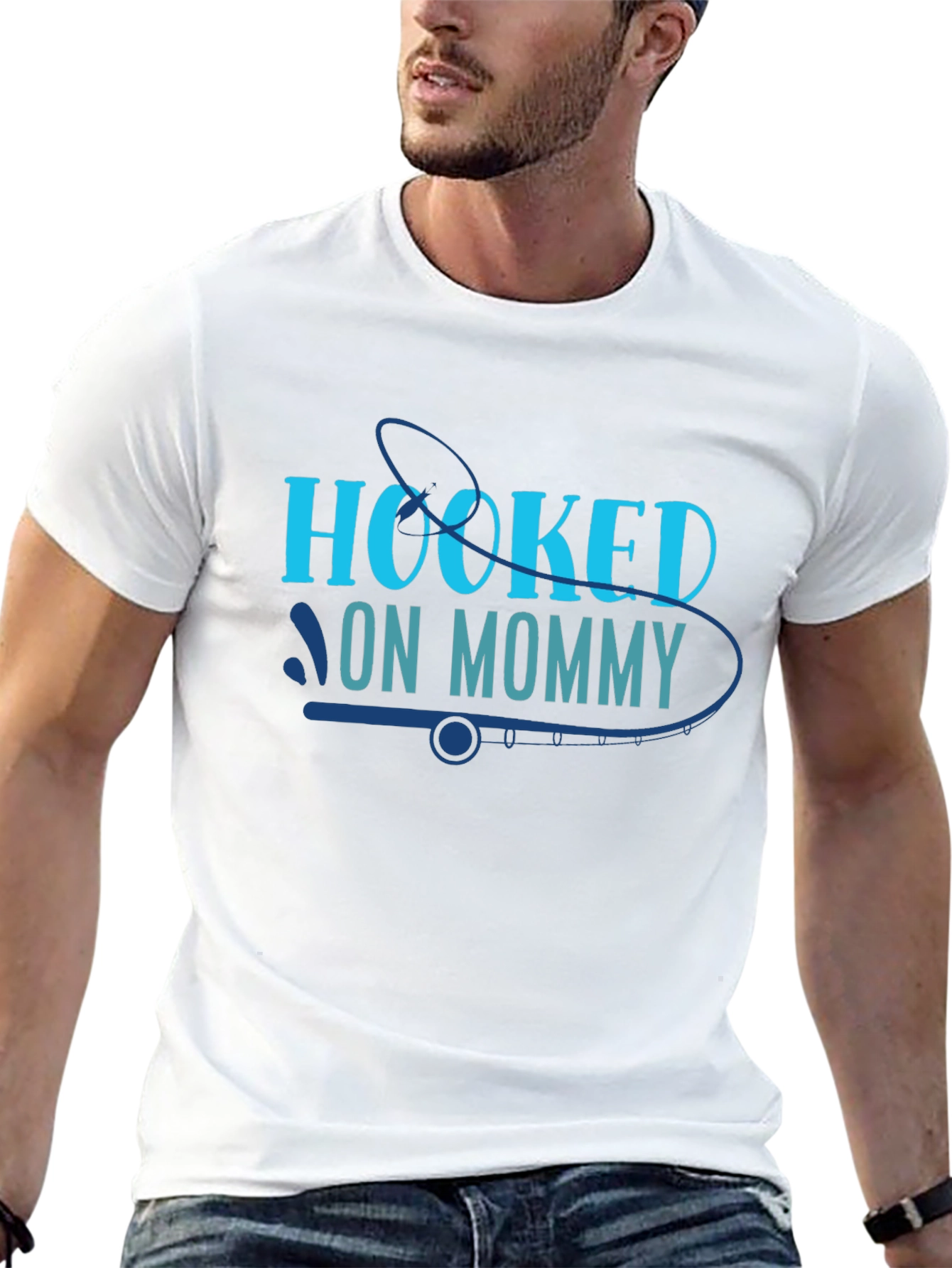 Hooked On Mommy Graphic Tee Fishing Lover Shirt