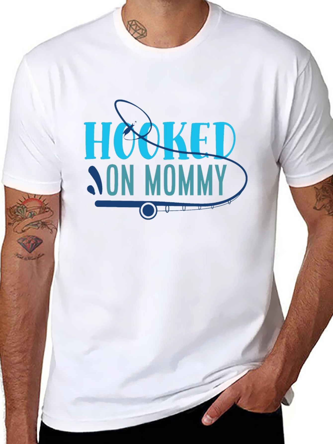 Hooked On Mommy Graphic Tee Fishing Lover Shirt