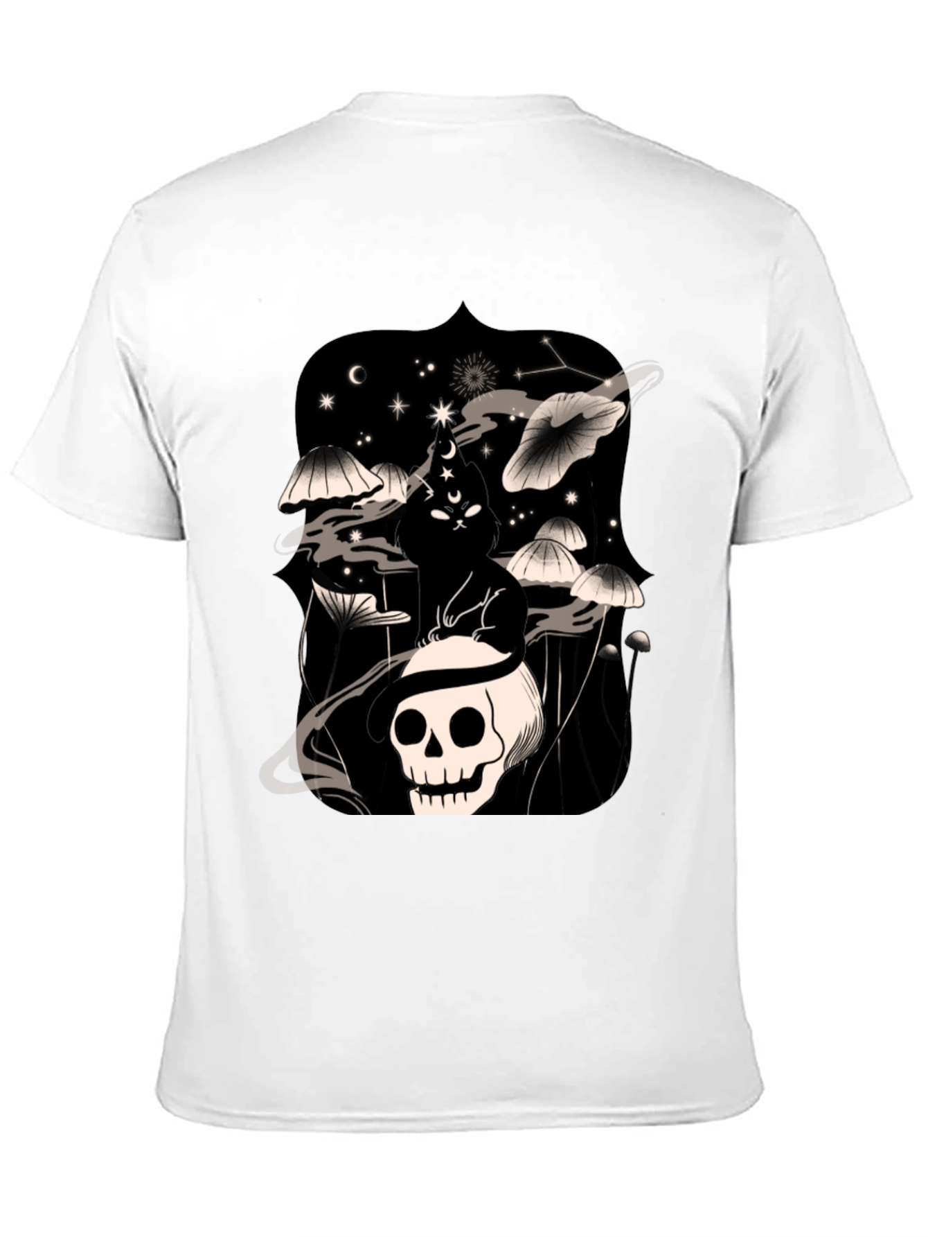 Skull & Mushroom Black Graphic Tee