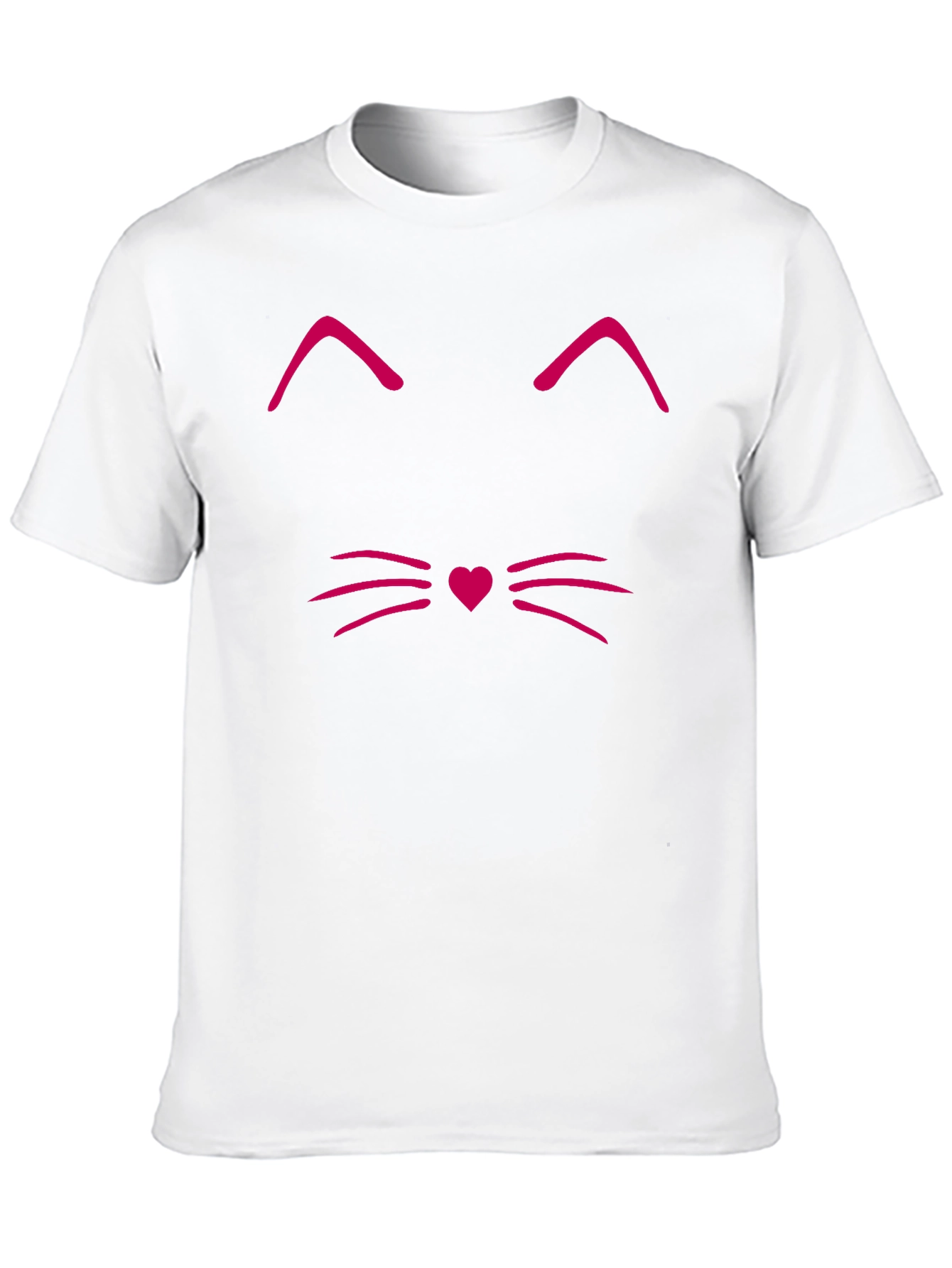 Cute Cat Face T-Shirt - Minimalist Design
