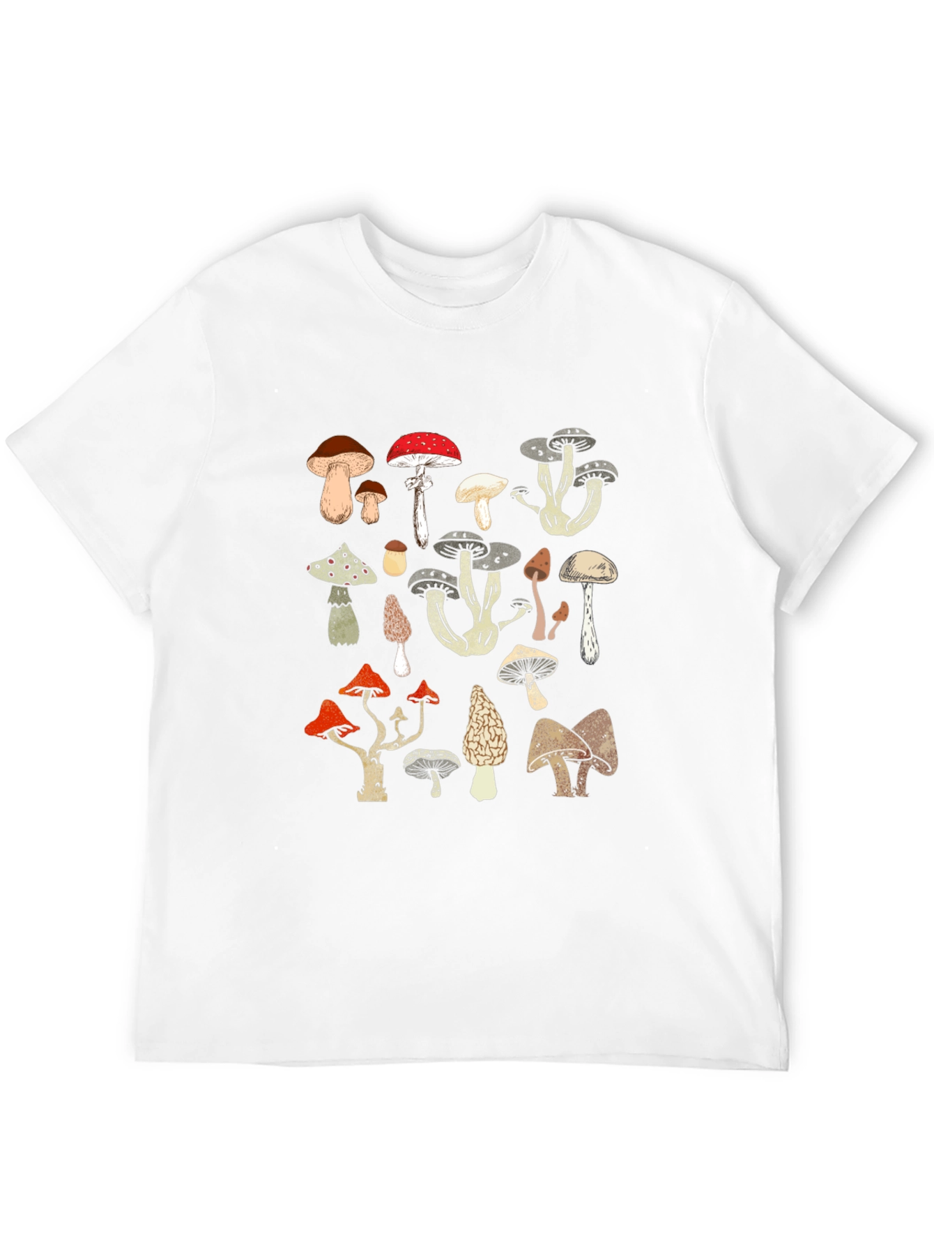 Mushroom Print Black T-Shirt