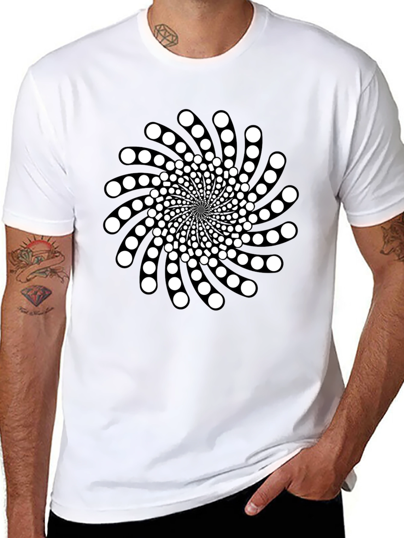 Optical Illusion Swirl Graphic T-Shirt