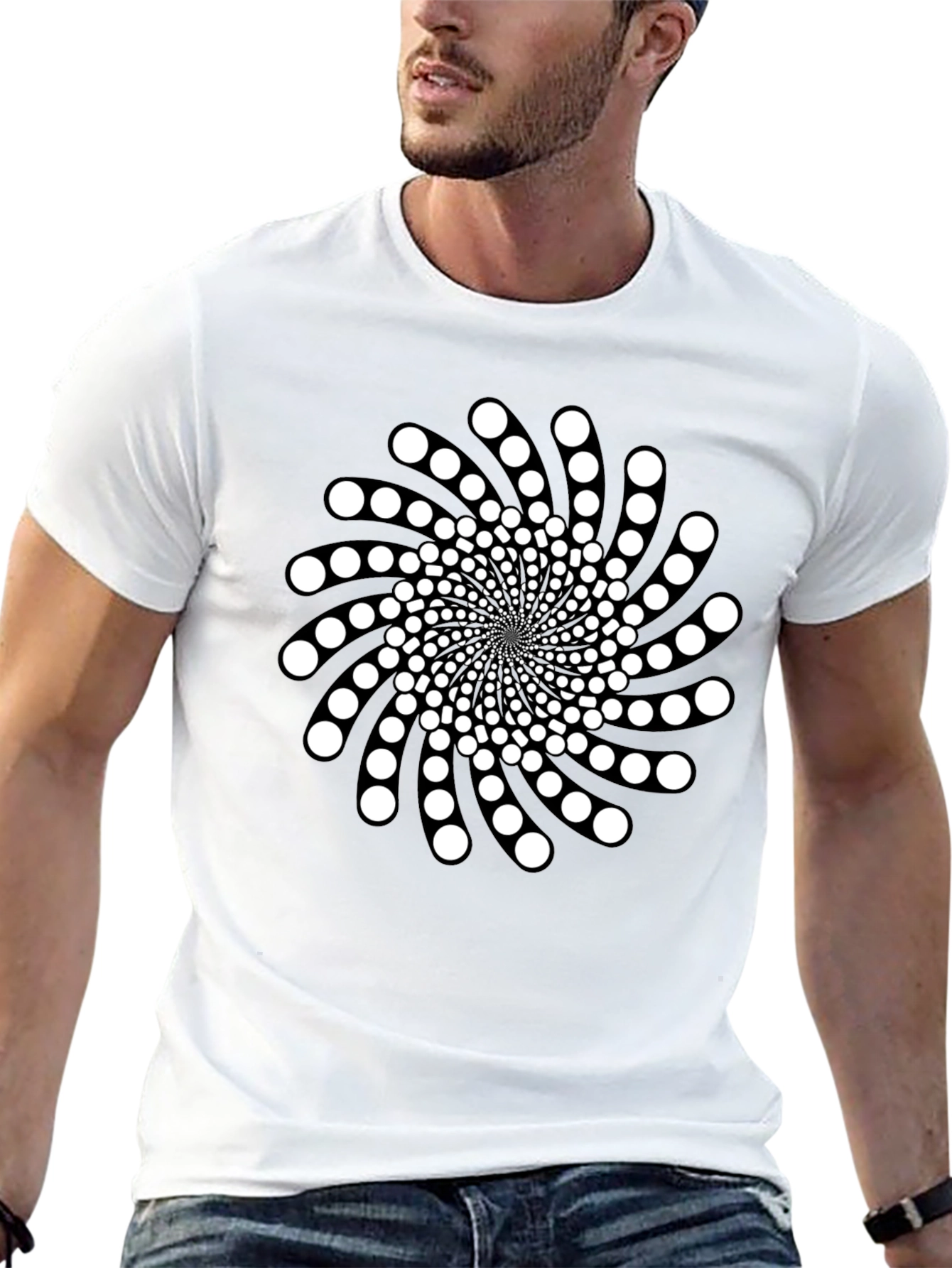 Optical Illusion Swirl Graphic T-Shirt
