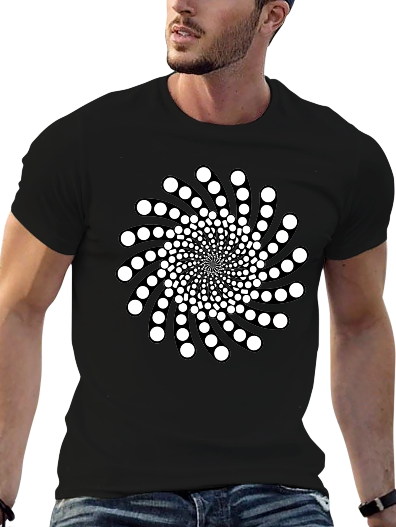 Optical Illusion Swirl Graphic T-Shirt