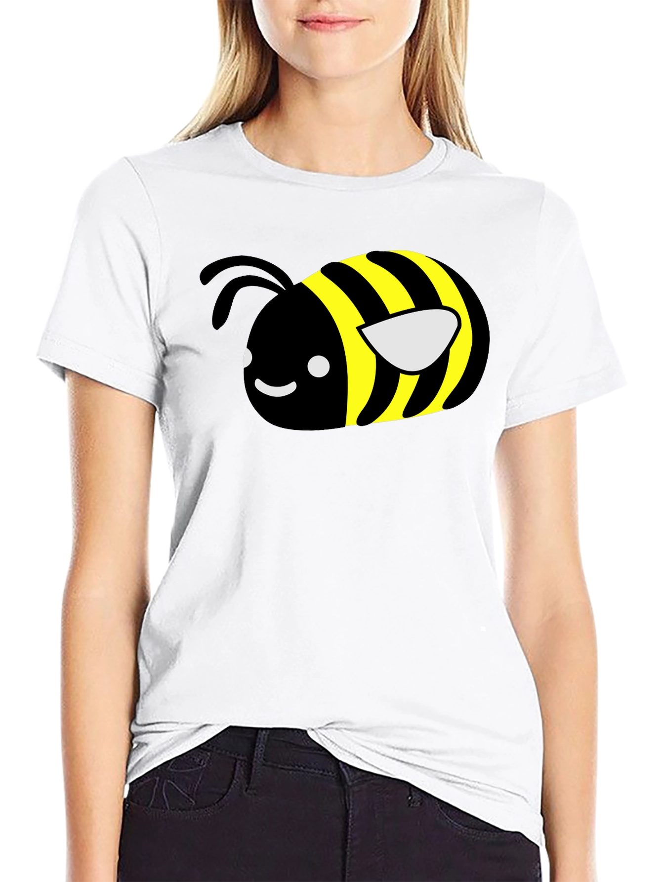 Cute Bee Graphic T-Shirt - Black Unisex Tee