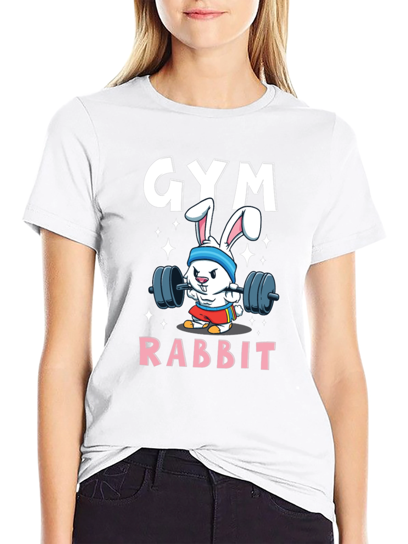 Gym Rabbit T-Shirt - Weightlifting Bunny Tee