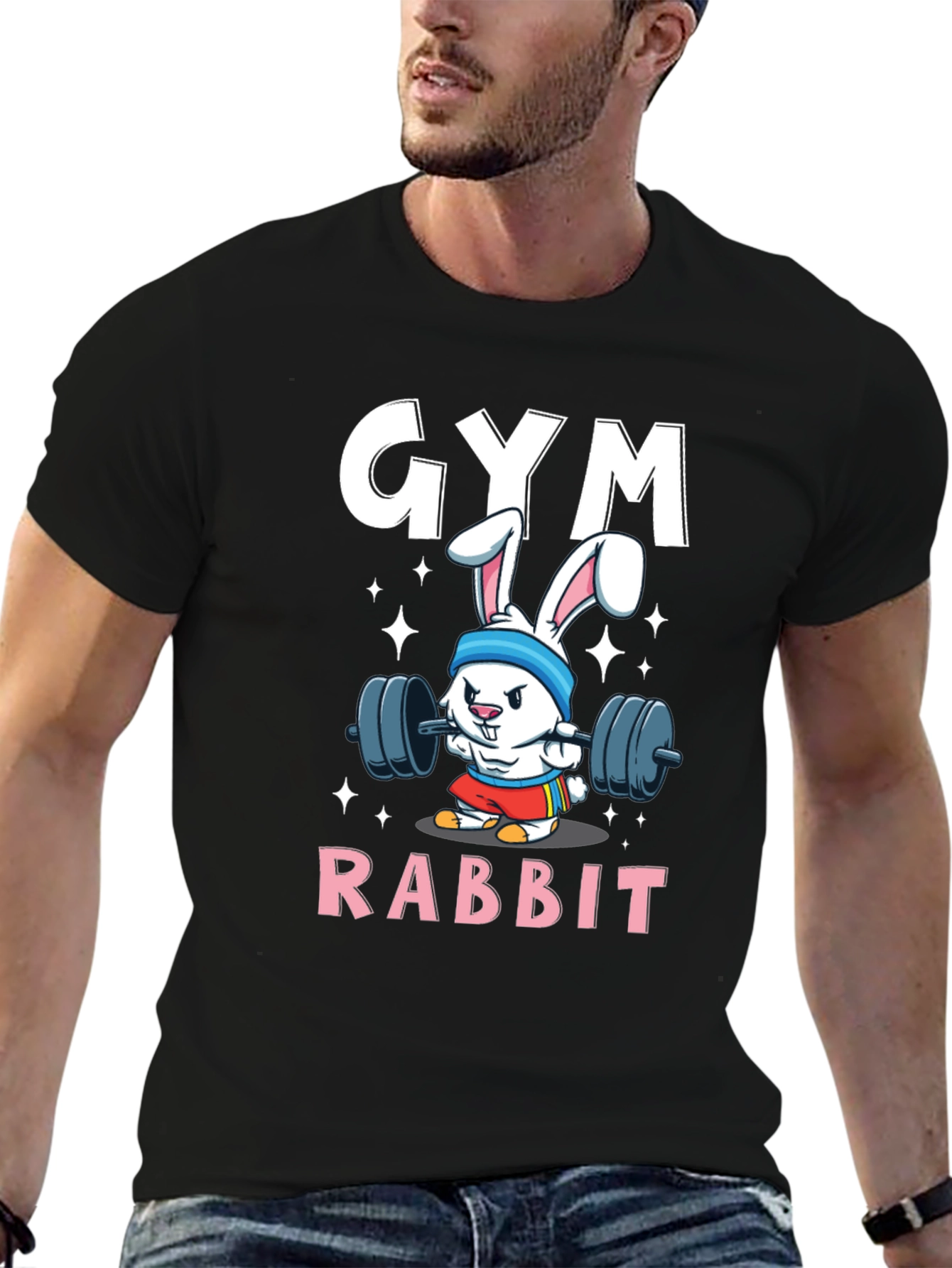Gym Rabbit T-Shirt - Weightlifting Bunny Tee