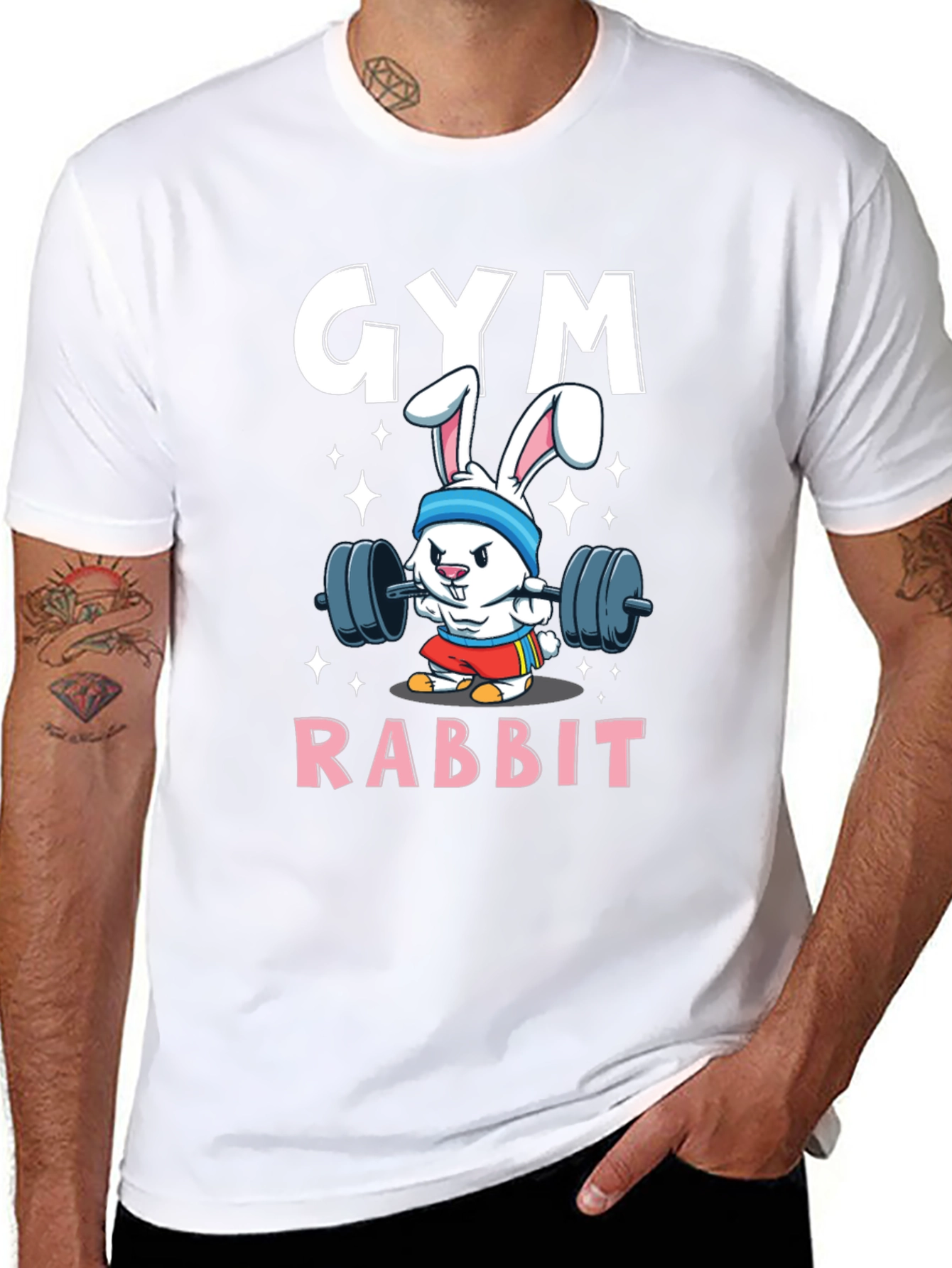 Gym Rabbit T-Shirt - Weightlifting Bunny Tee