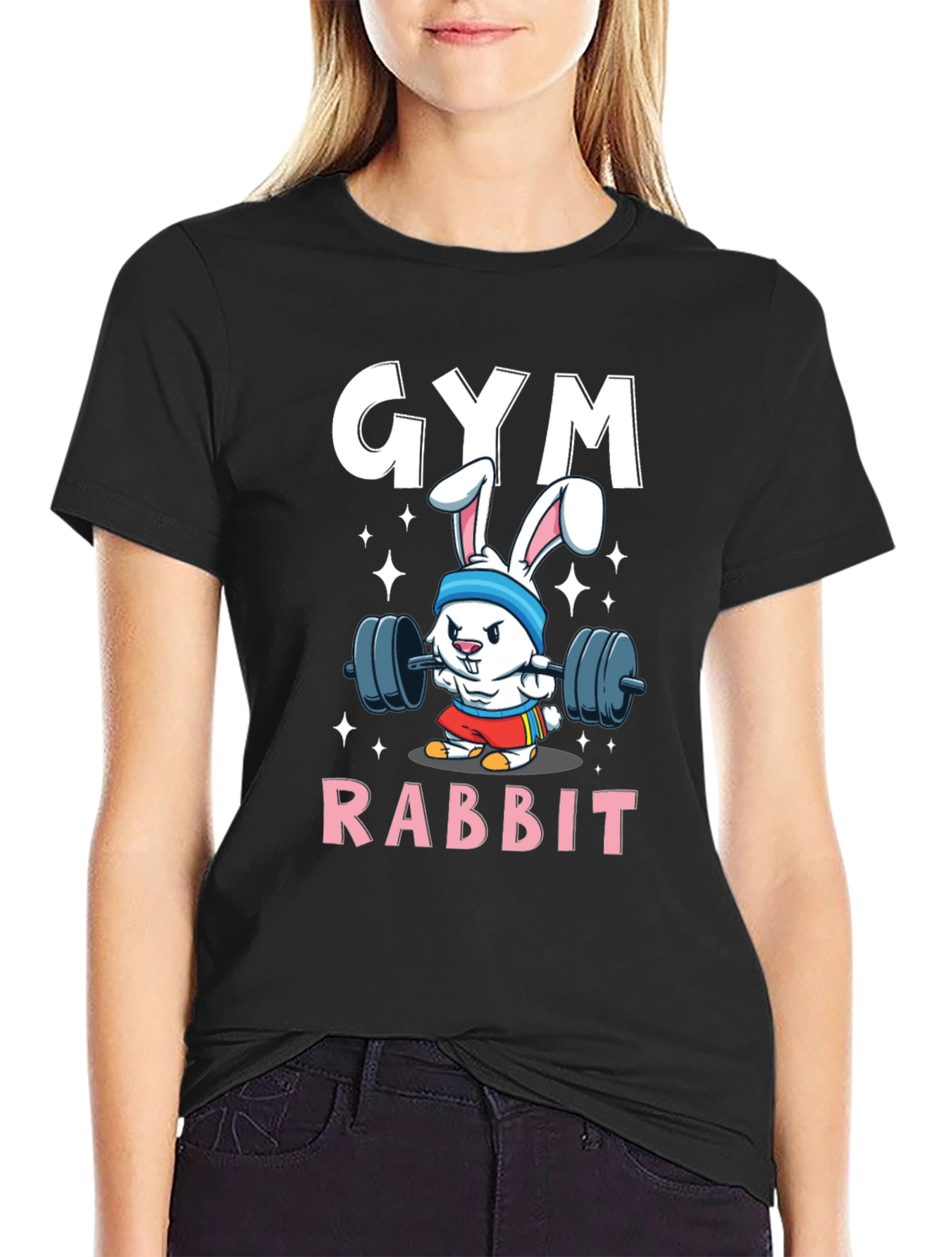 Gym Rabbit T-Shirt - Weightlifting Bunny Tee