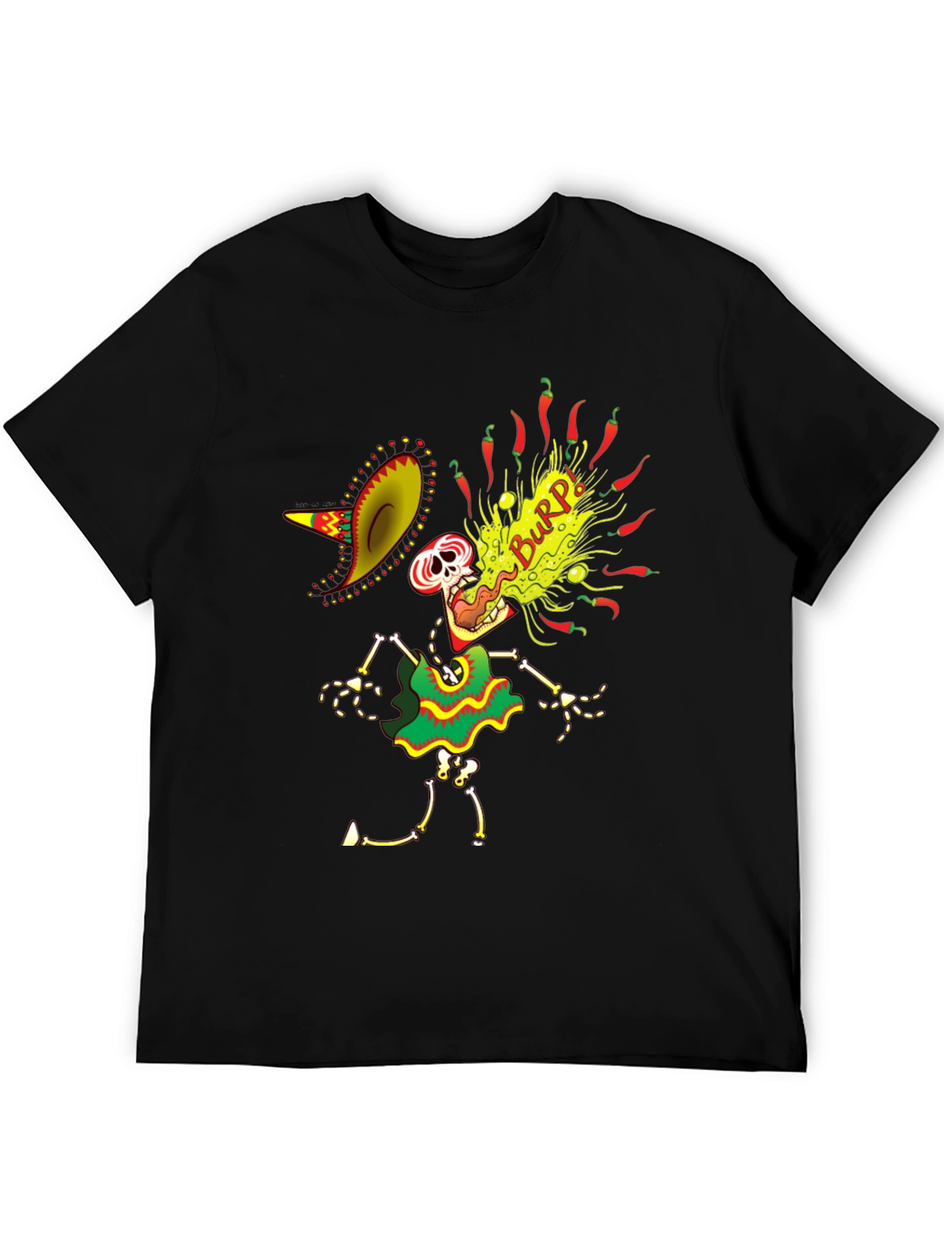 Spicy Burp Skeleton Graphic Tee