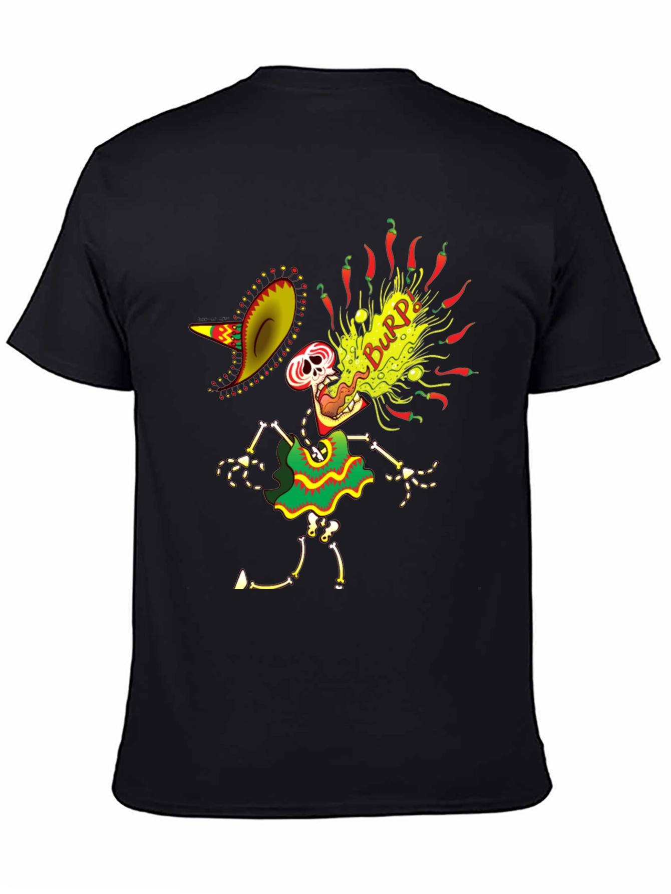 Spicy Burp Skeleton Graphic Tee