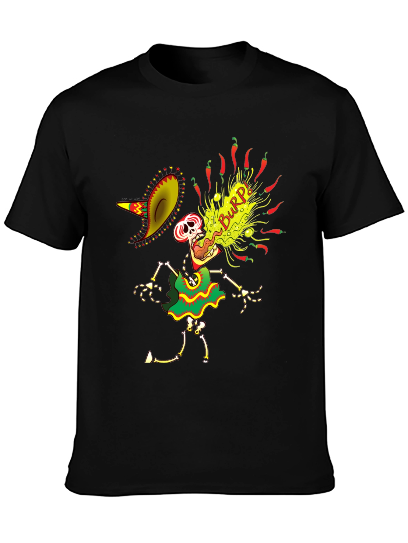 Spicy Burp Skeleton Graphic Tee