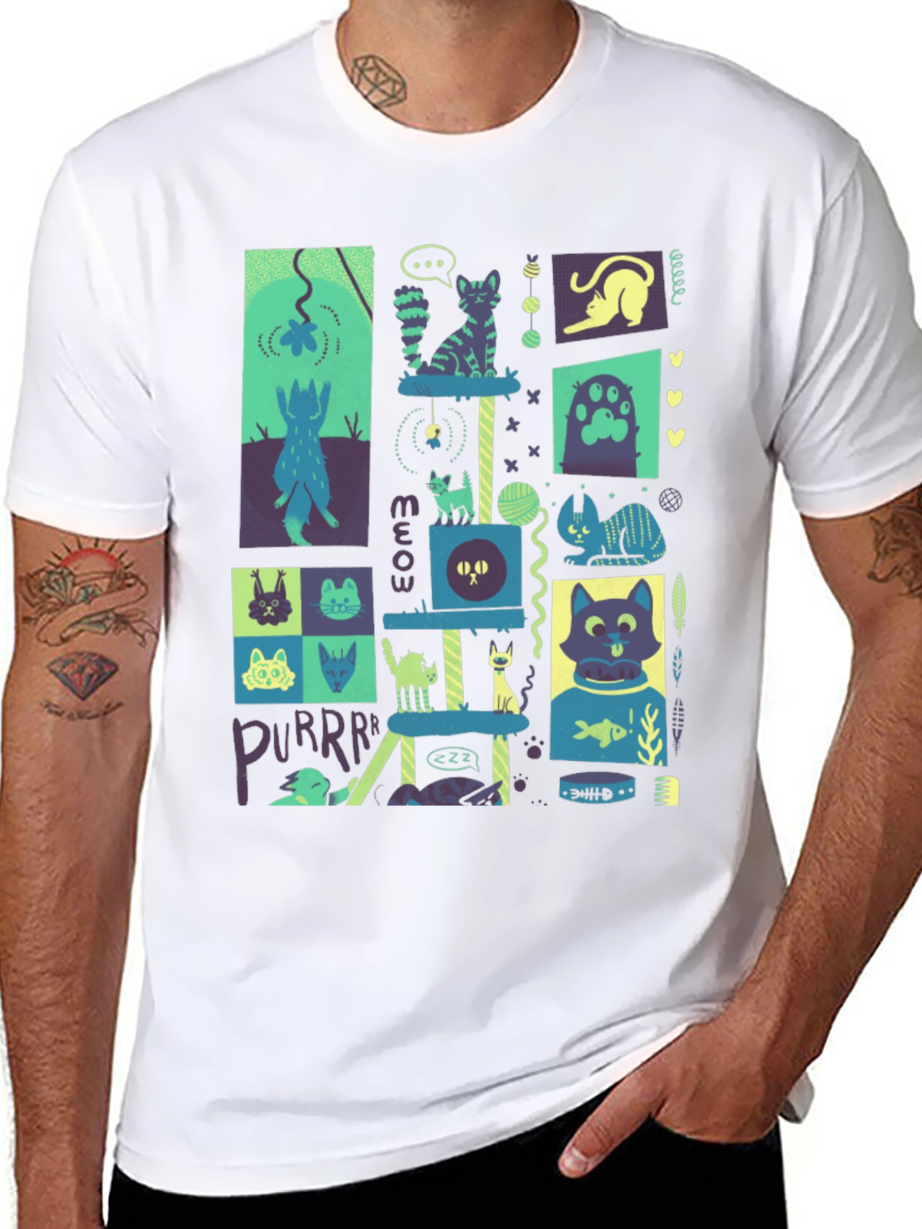 Cool Cats T-Shirt | Whimsical Feline Graphic Tee