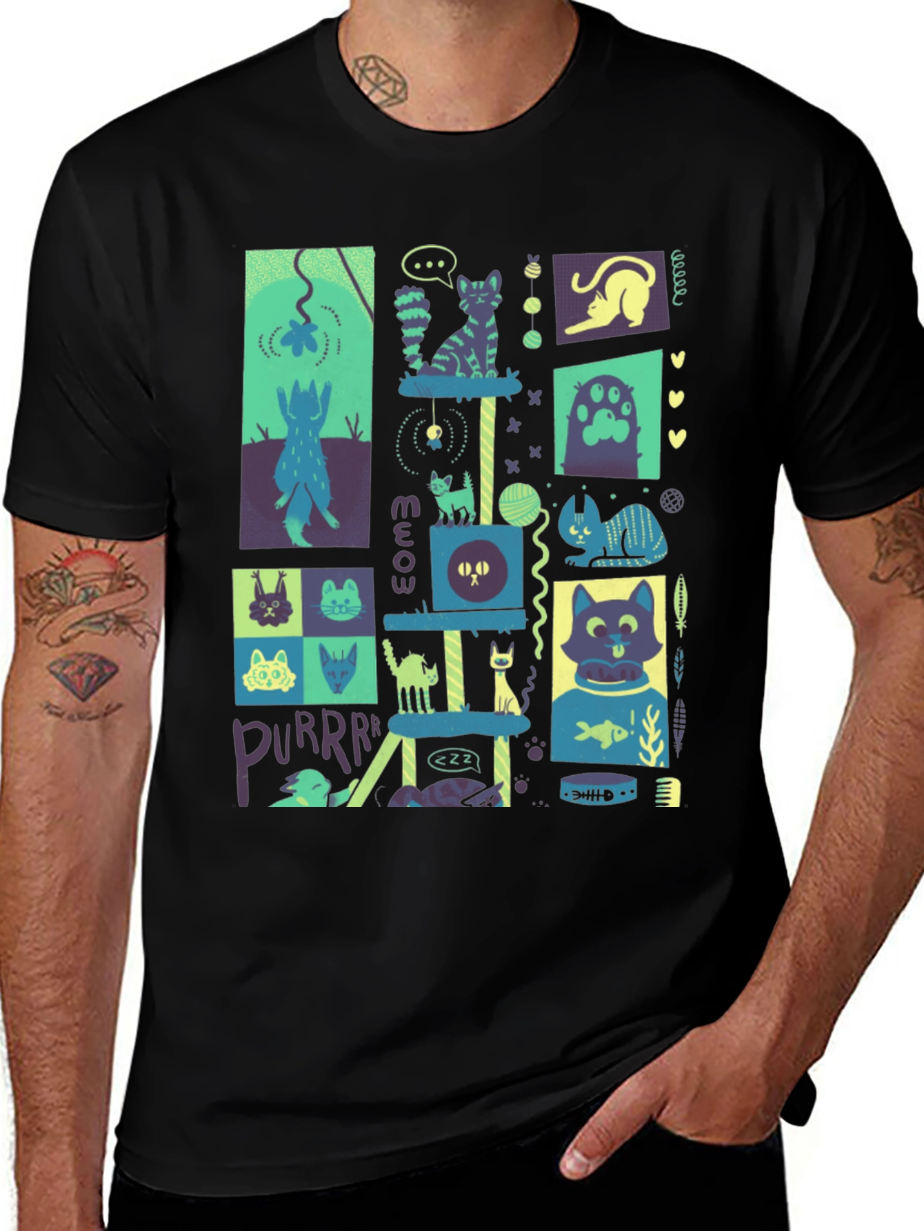 Cool Cats T-Shirt | Whimsical Feline Graphic Tee