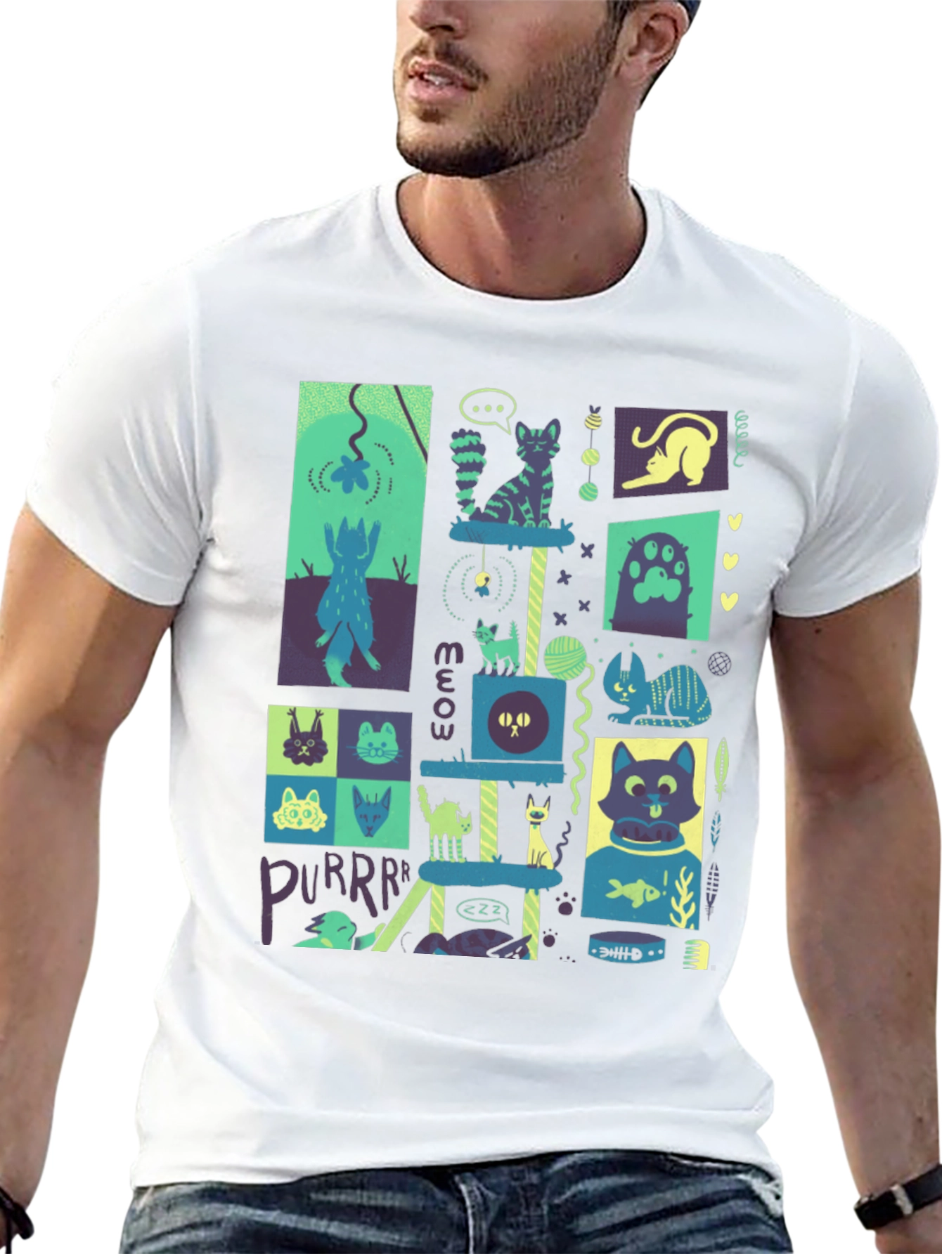 Cool Cats T-Shirt | Whimsical Feline Graphic Tee