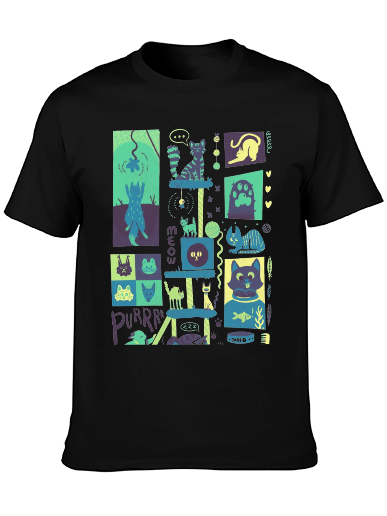 Cool Cats T-Shirt | Whimsical Feline Graphic Tee
