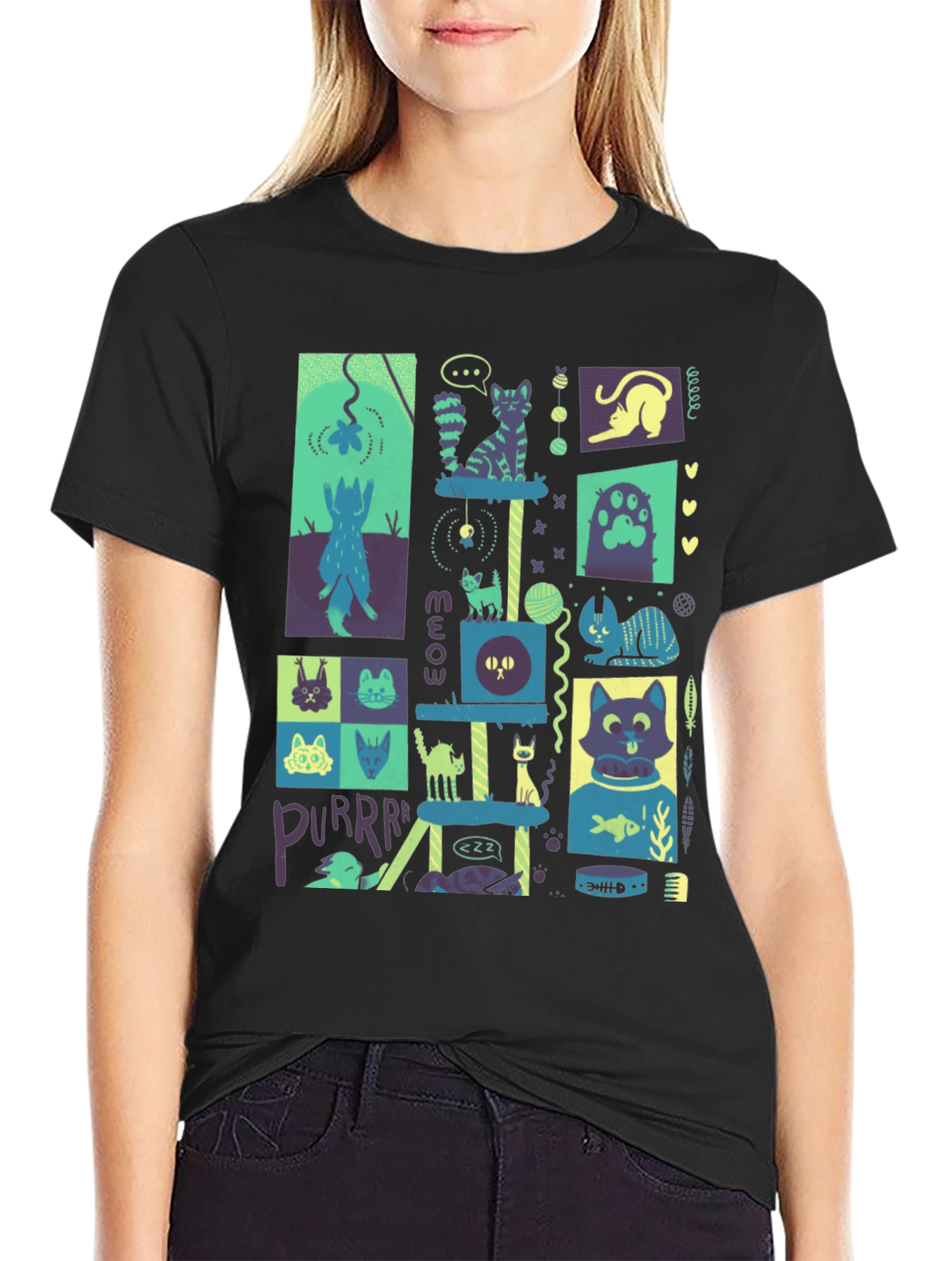 Cool Cats T-Shirt | Whimsical Feline Graphic Tee