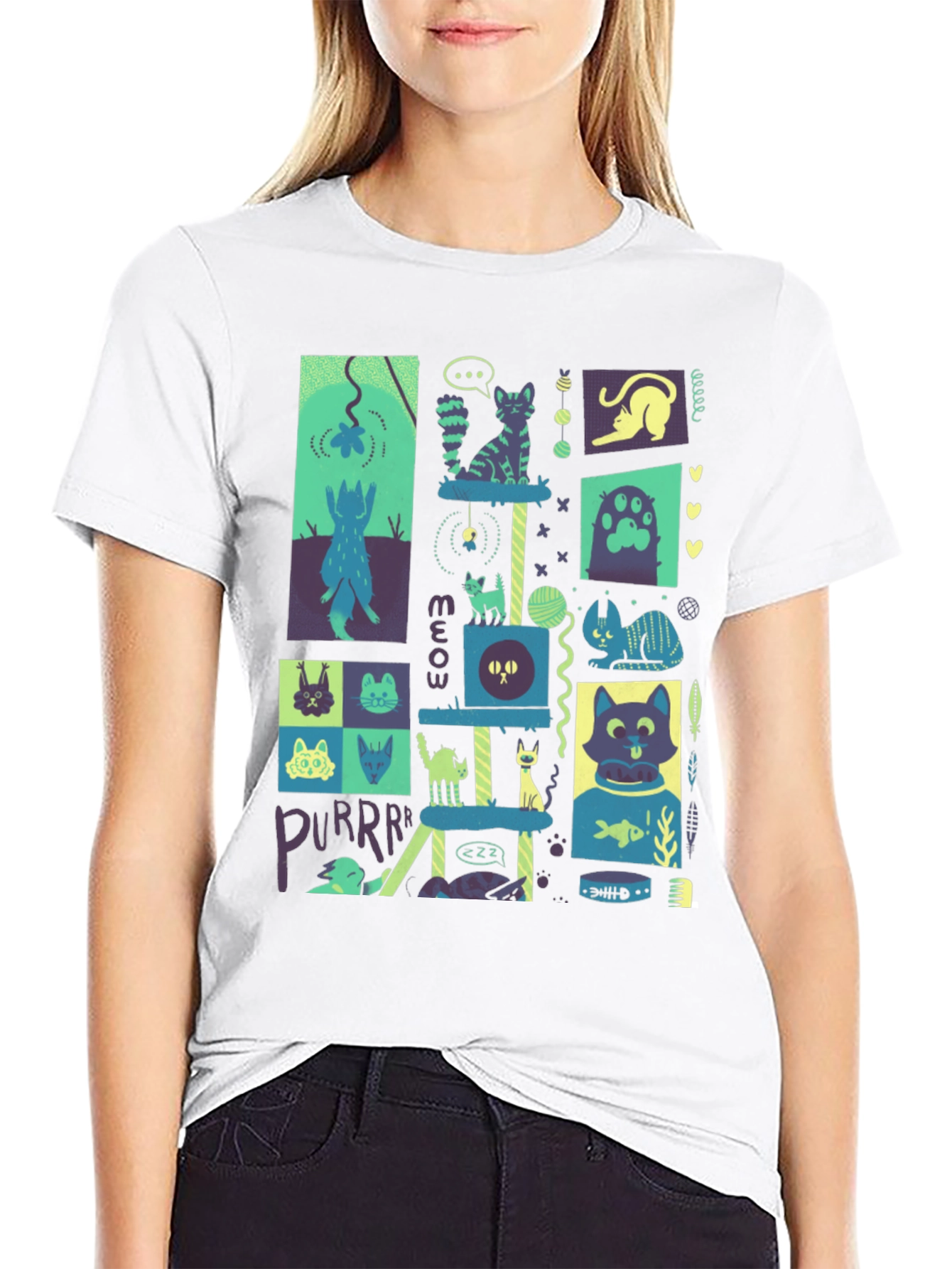 Cool Cats T-Shirt | Whimsical Feline Graphic Tee