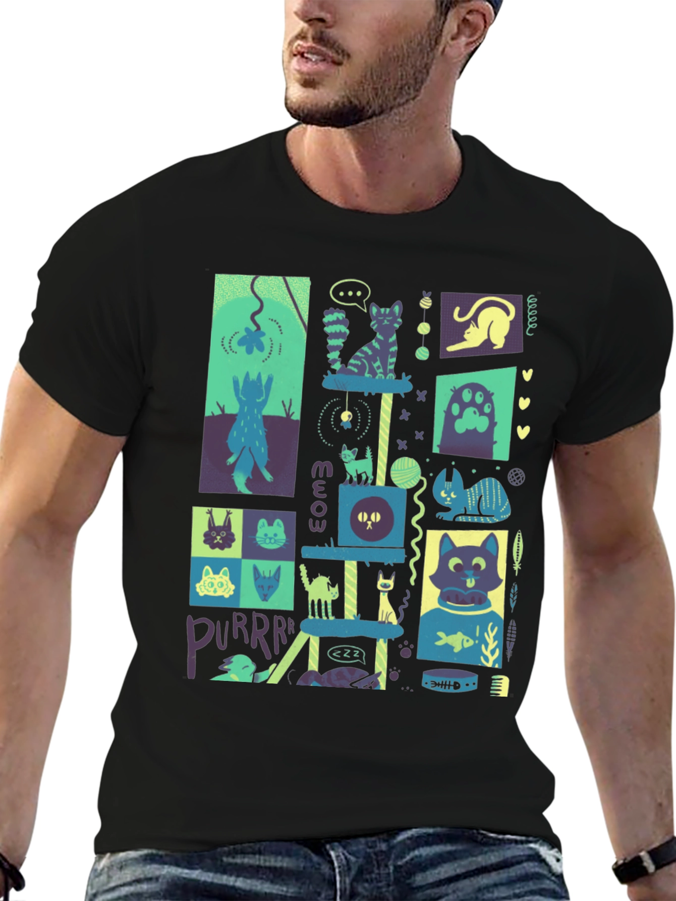 Cool Cats T-Shirt | Whimsical Feline Graphic Tee