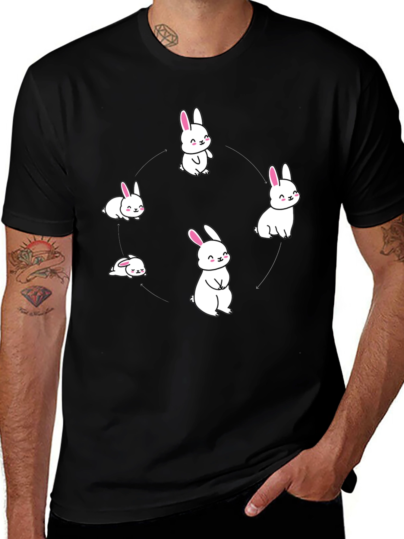 Rabbit Cycle Graphic Tee - Cute Bunny T-Shirt