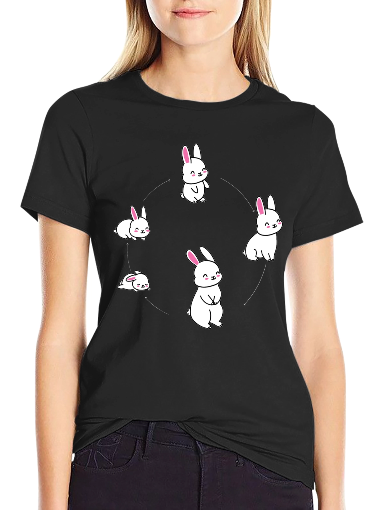 Rabbit Cycle Graphic Tee - Cute Bunny T-Shirt