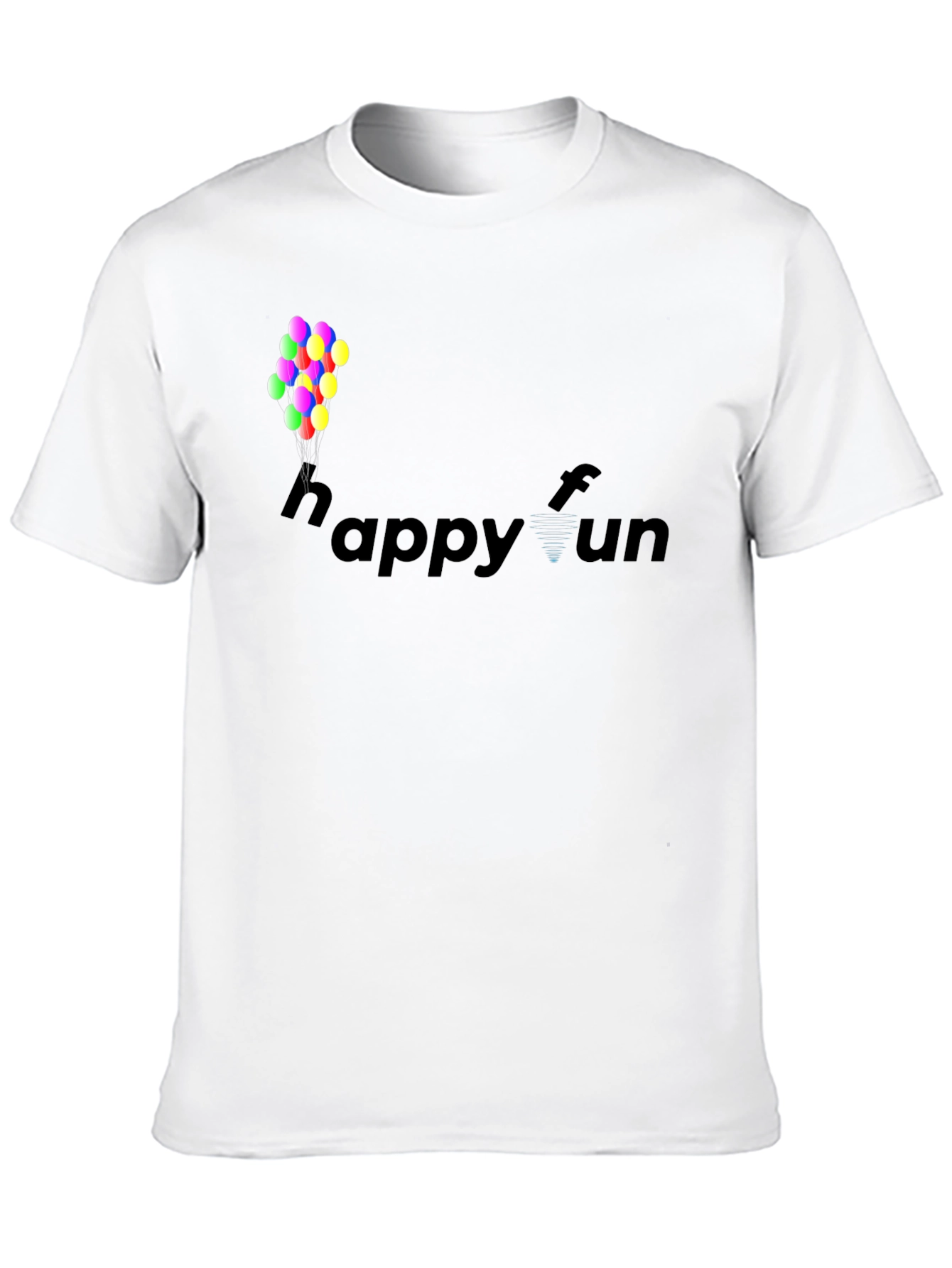 Happy Fun Black Cotton Graphic T-Shirt