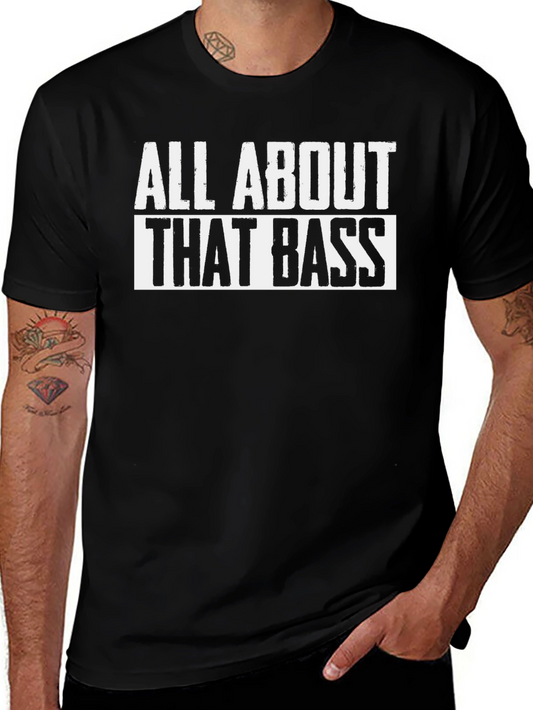 All About That Bass Graphic Tee - Trendy Black T-Shirt