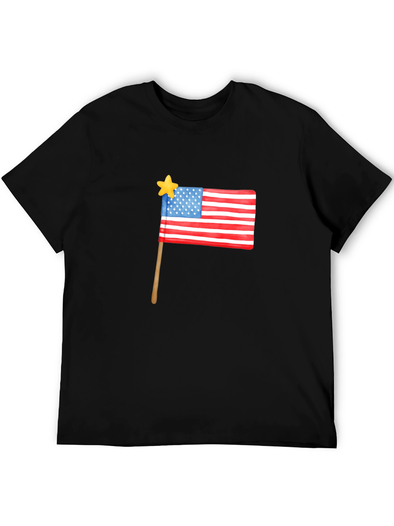 USA Flag Star Graphic T-Shirt