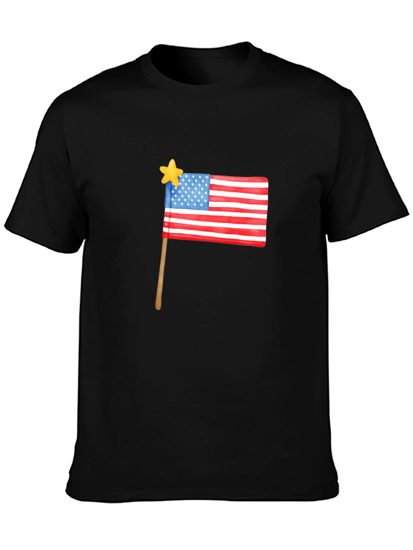 USA Flag Star Graphic T-Shirt