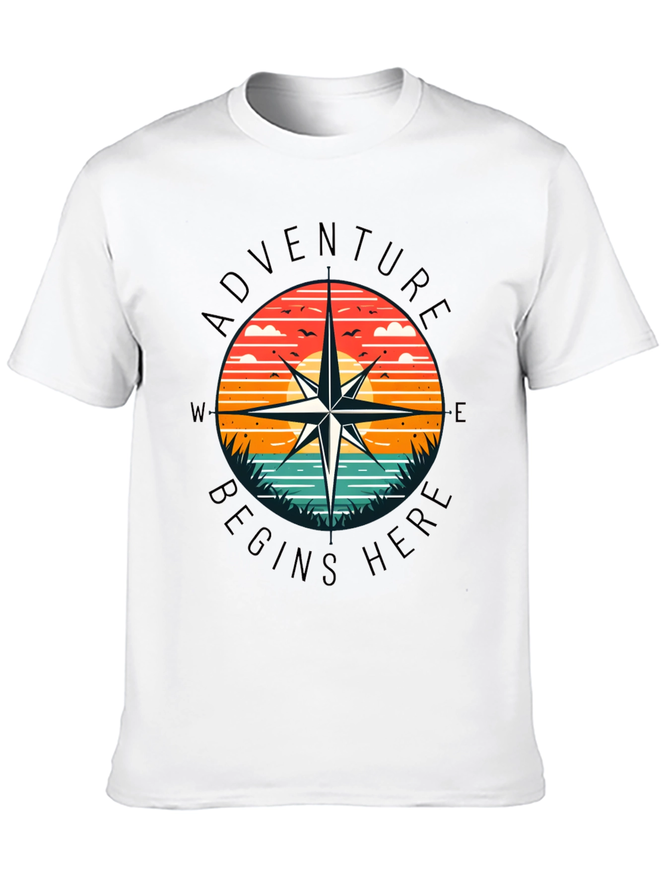 Adventure Begins Here Graphic T-Shirt