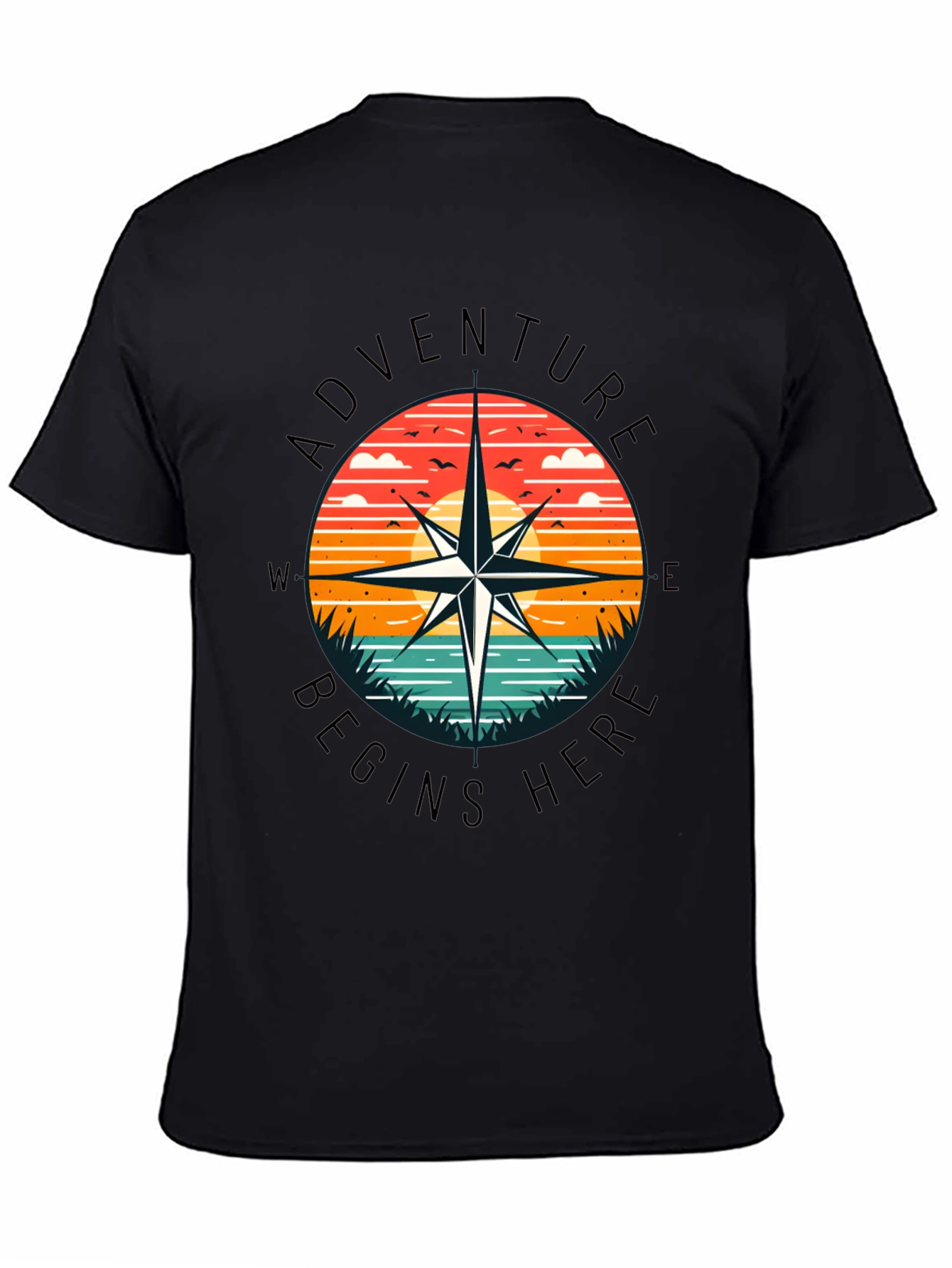 Adventure Begins Here Graphic T-Shirt