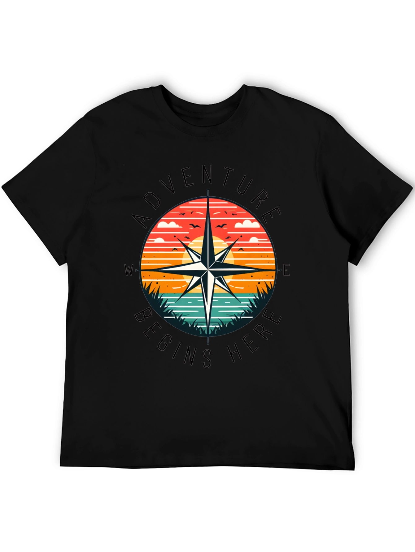 Adventure Begins Here Graphic T-Shirt