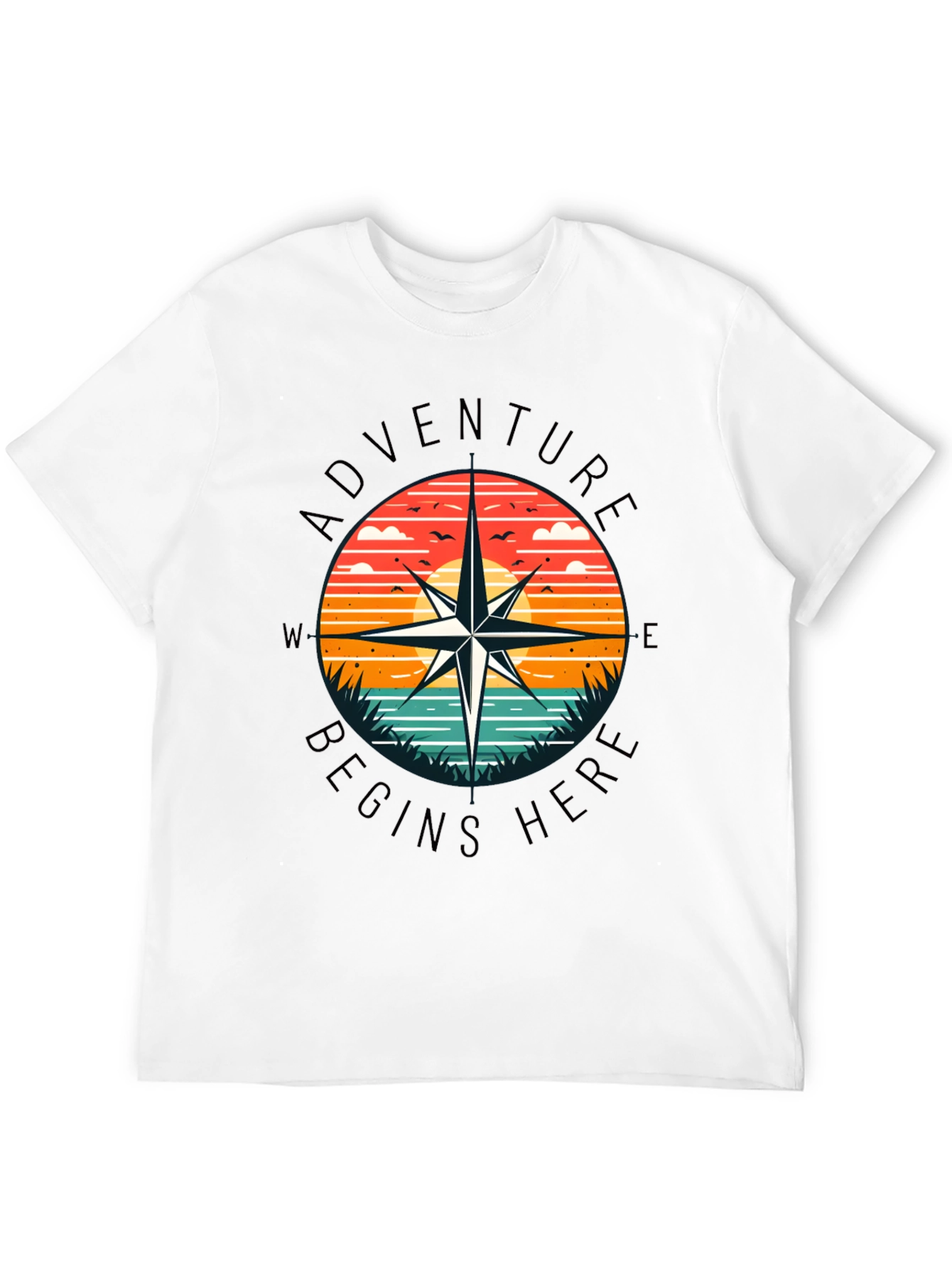 Adventure Begins Here Graphic T-Shirt