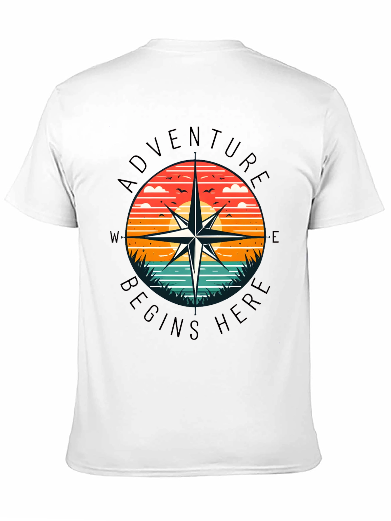 Adventure Begins Here Graphic T-Shirt