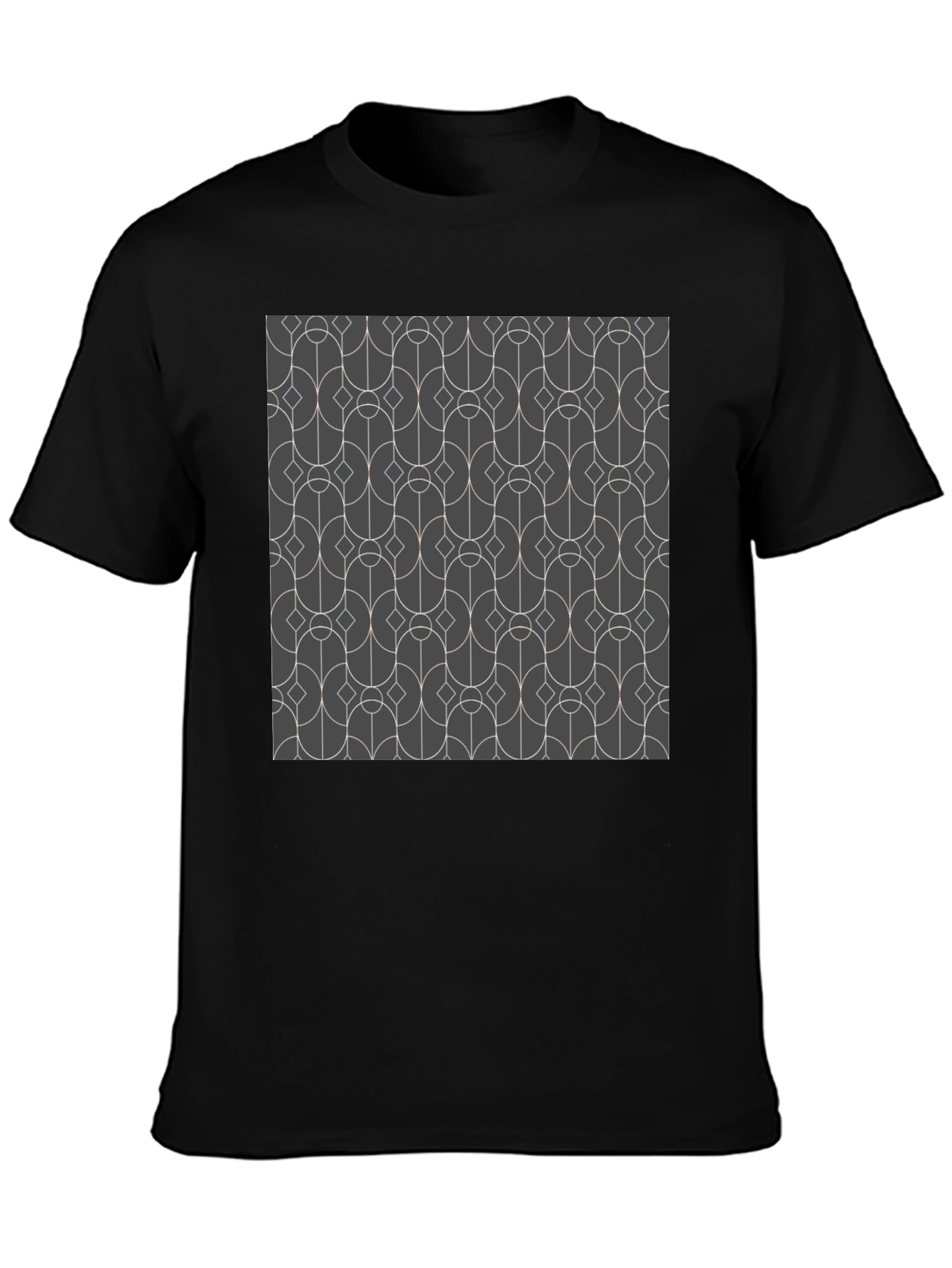 Geometric Pattern Black T-Shirt
