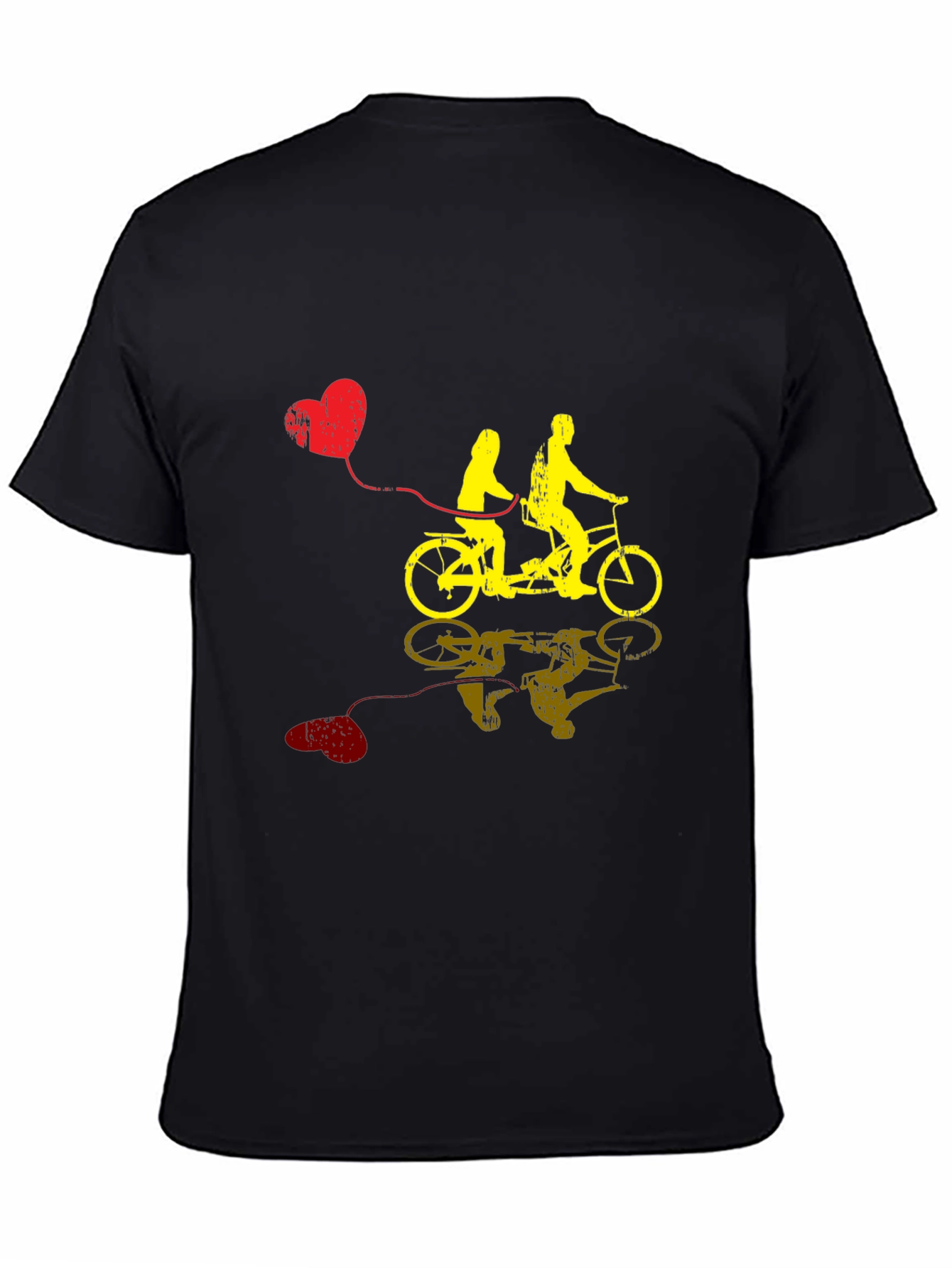 Couples Tandem Bike Graphic Tee - Valentines Day Gift