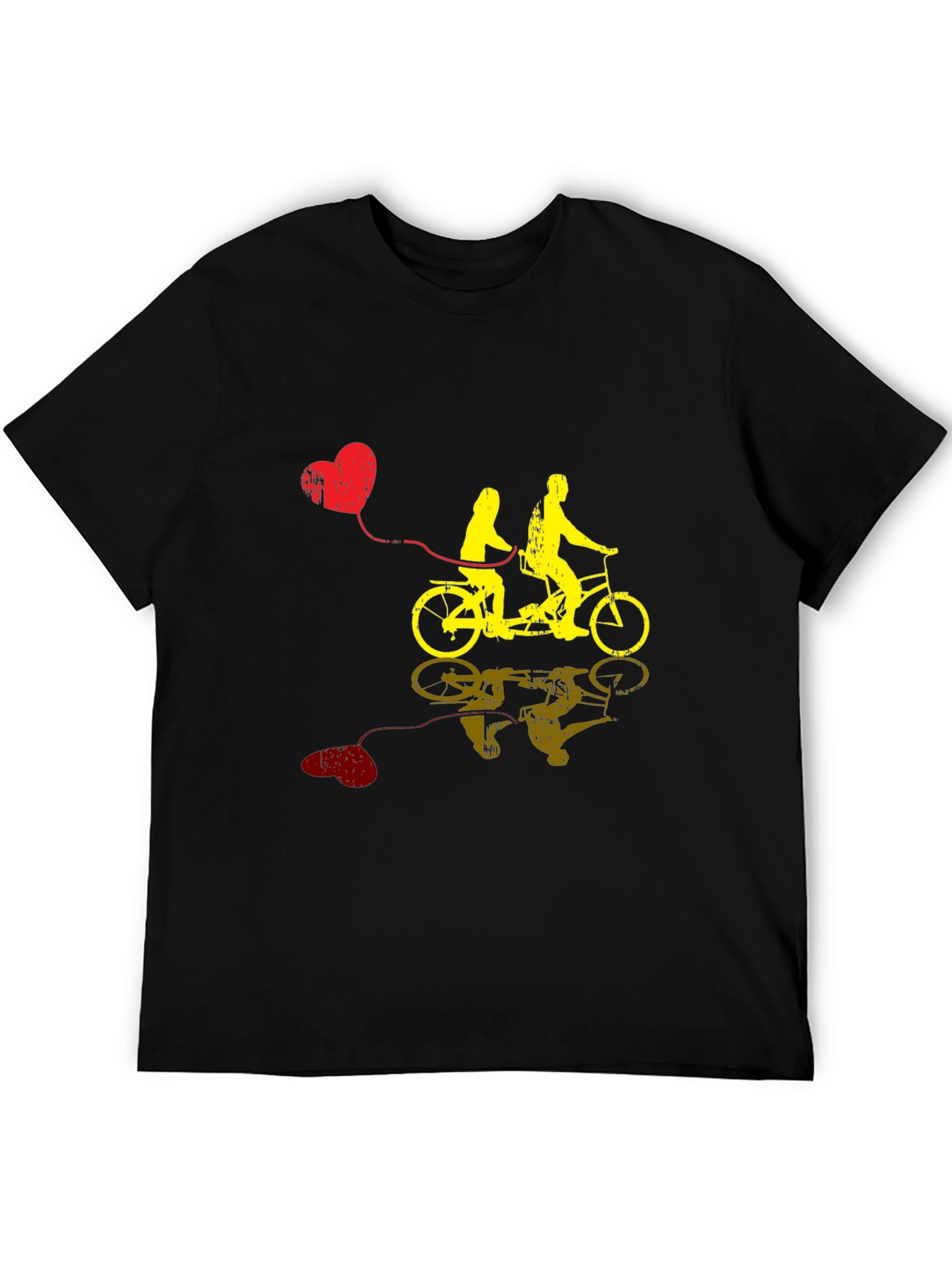 Couples Tandem Bike Graphic Tee - Valentines Day Gift