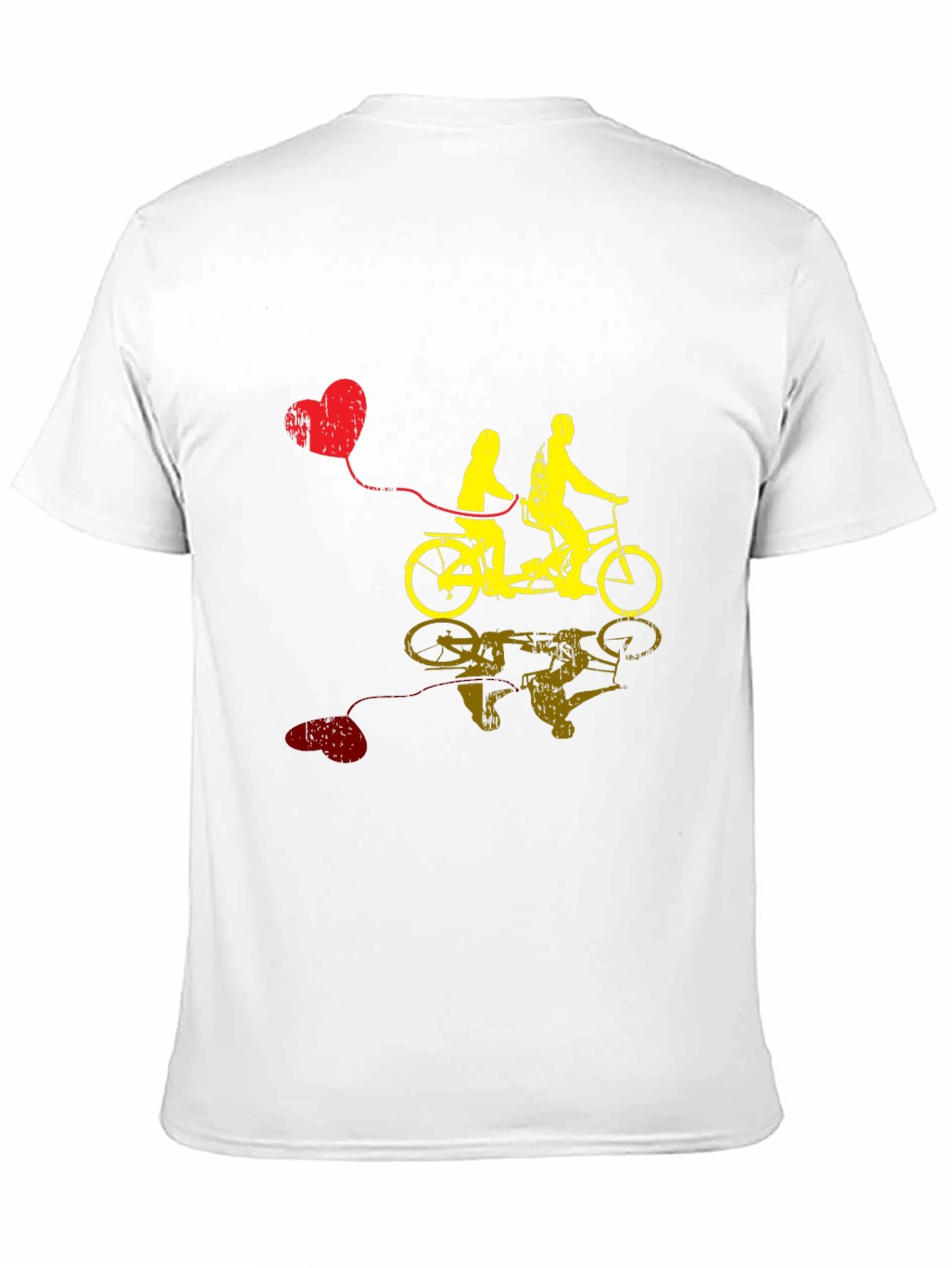 Couples Tandem Bike Graphic Tee - Valentines Day Gift