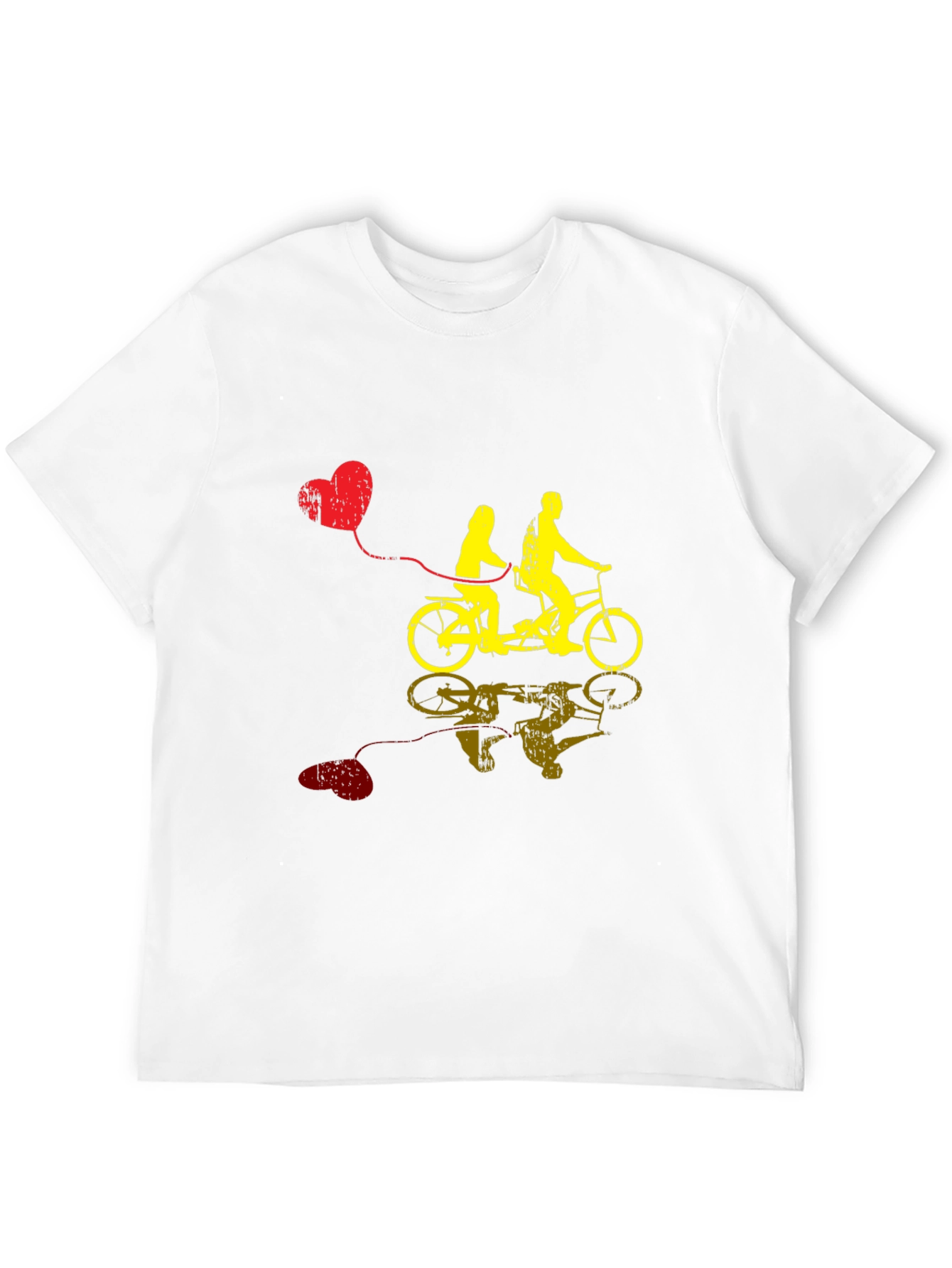 Couples Tandem Bike Graphic Tee - Valentines Day Gift