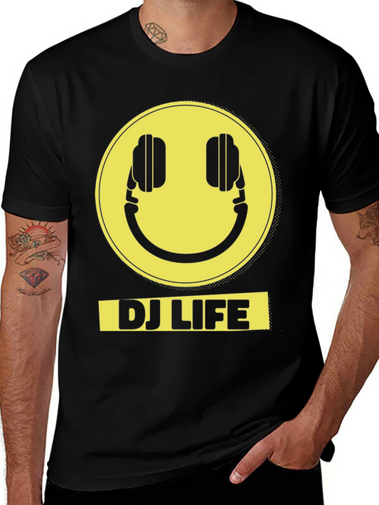 DJ Life Smiley Face Headphones T-Shirt