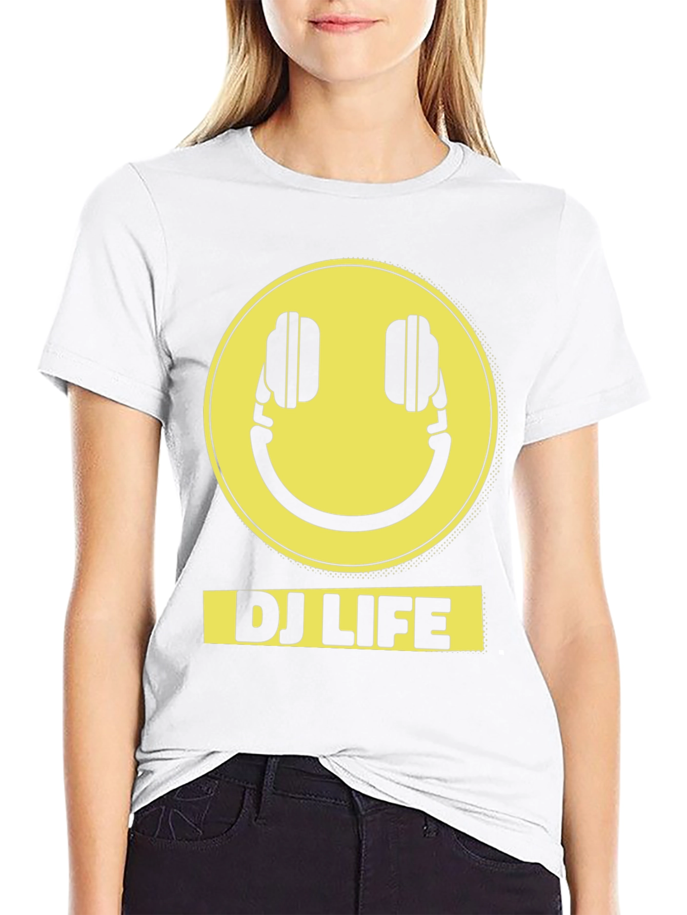 DJ Life Smiley Face Headphones T-Shirt