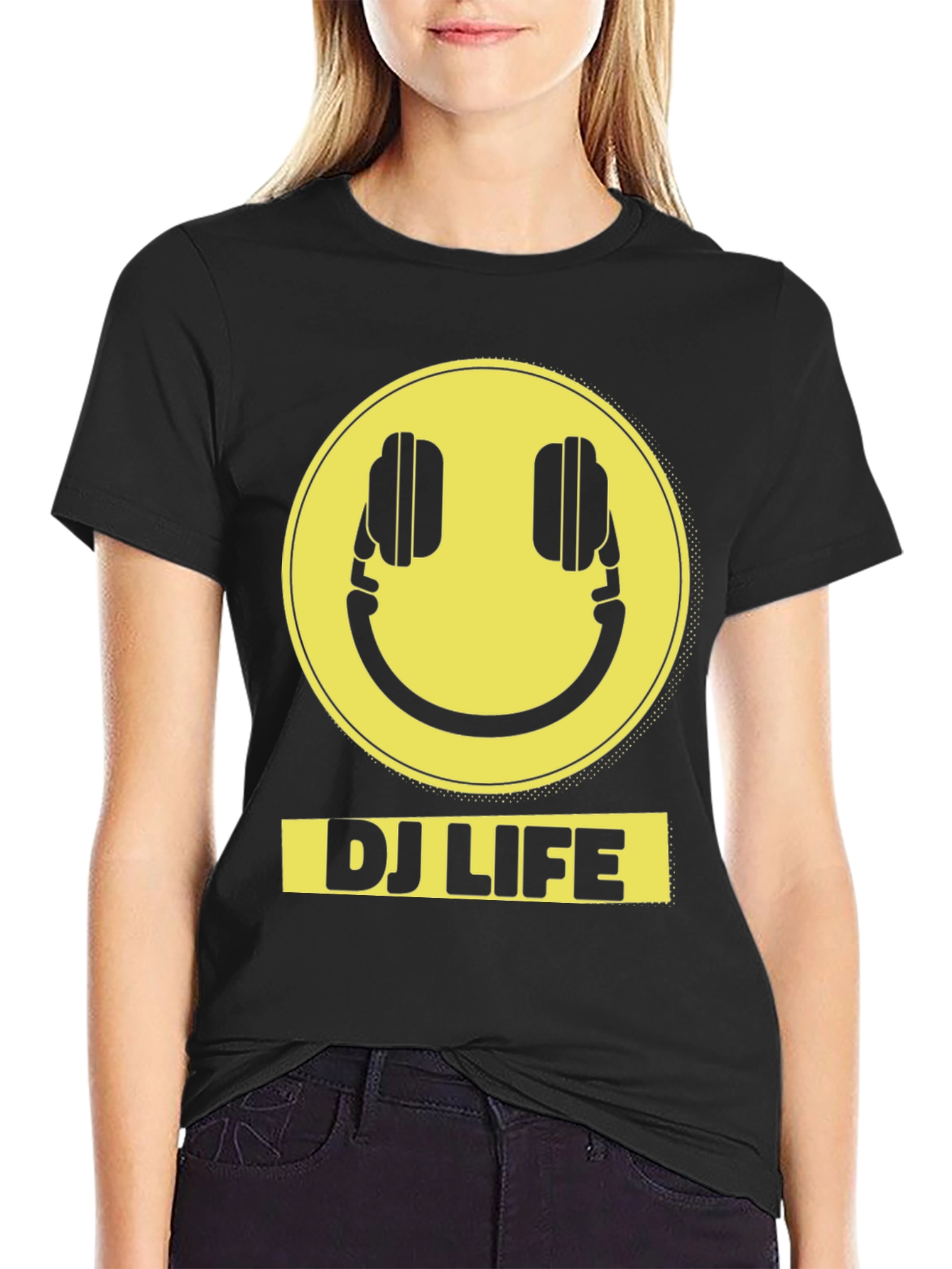 DJ Life Smiley Face Headphones T-Shirt