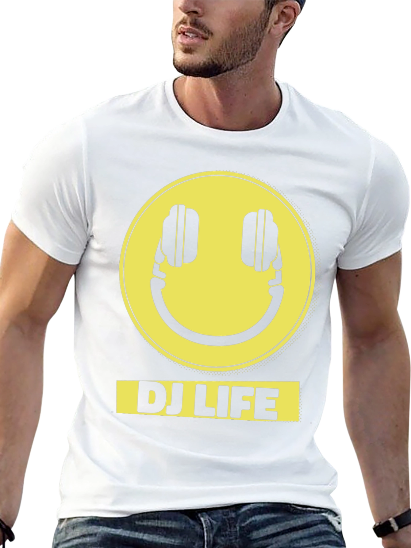 DJ Life Smiley Face Headphones T-Shirt