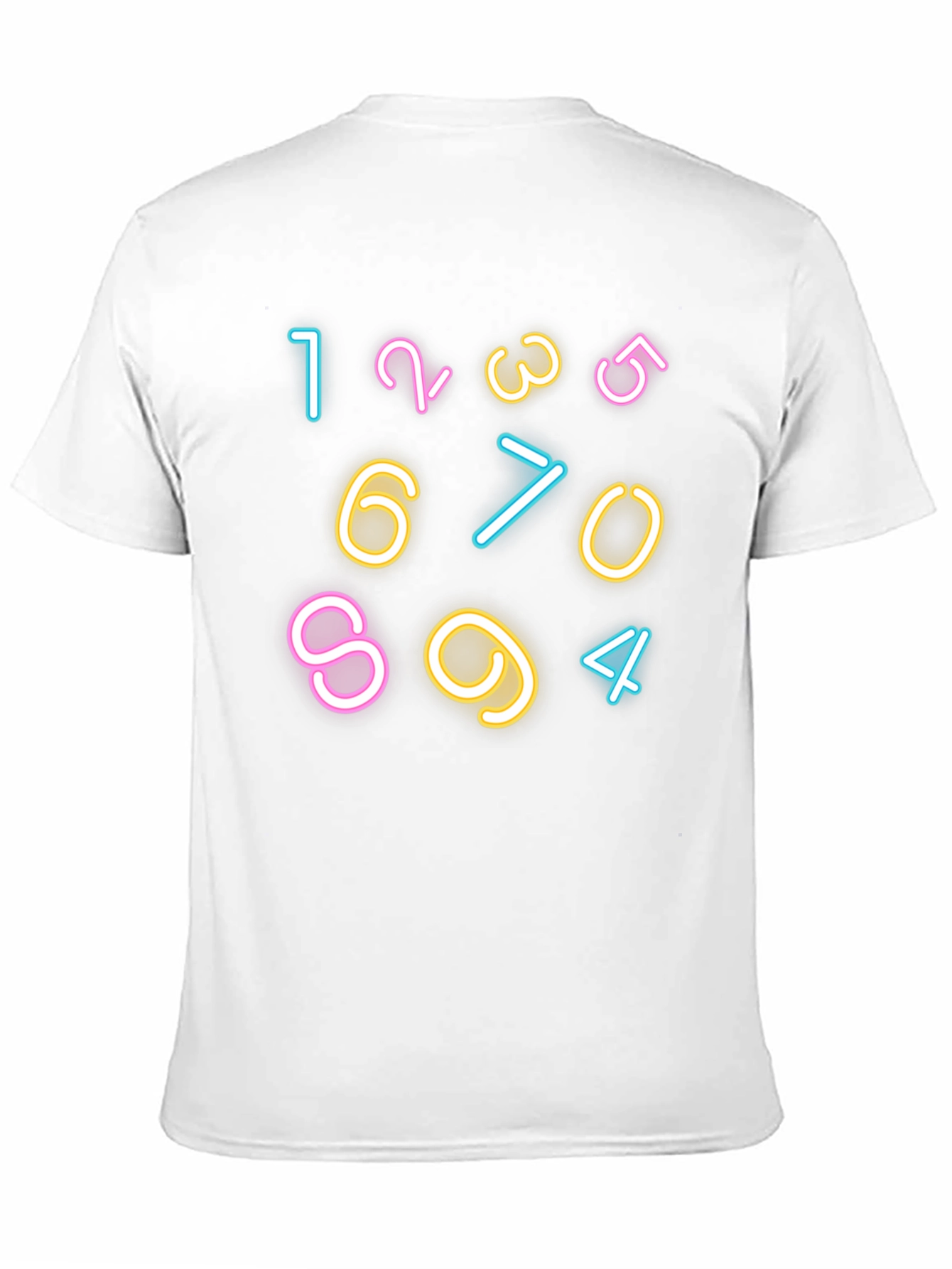 Neon Number Graphic Black T-Shirt