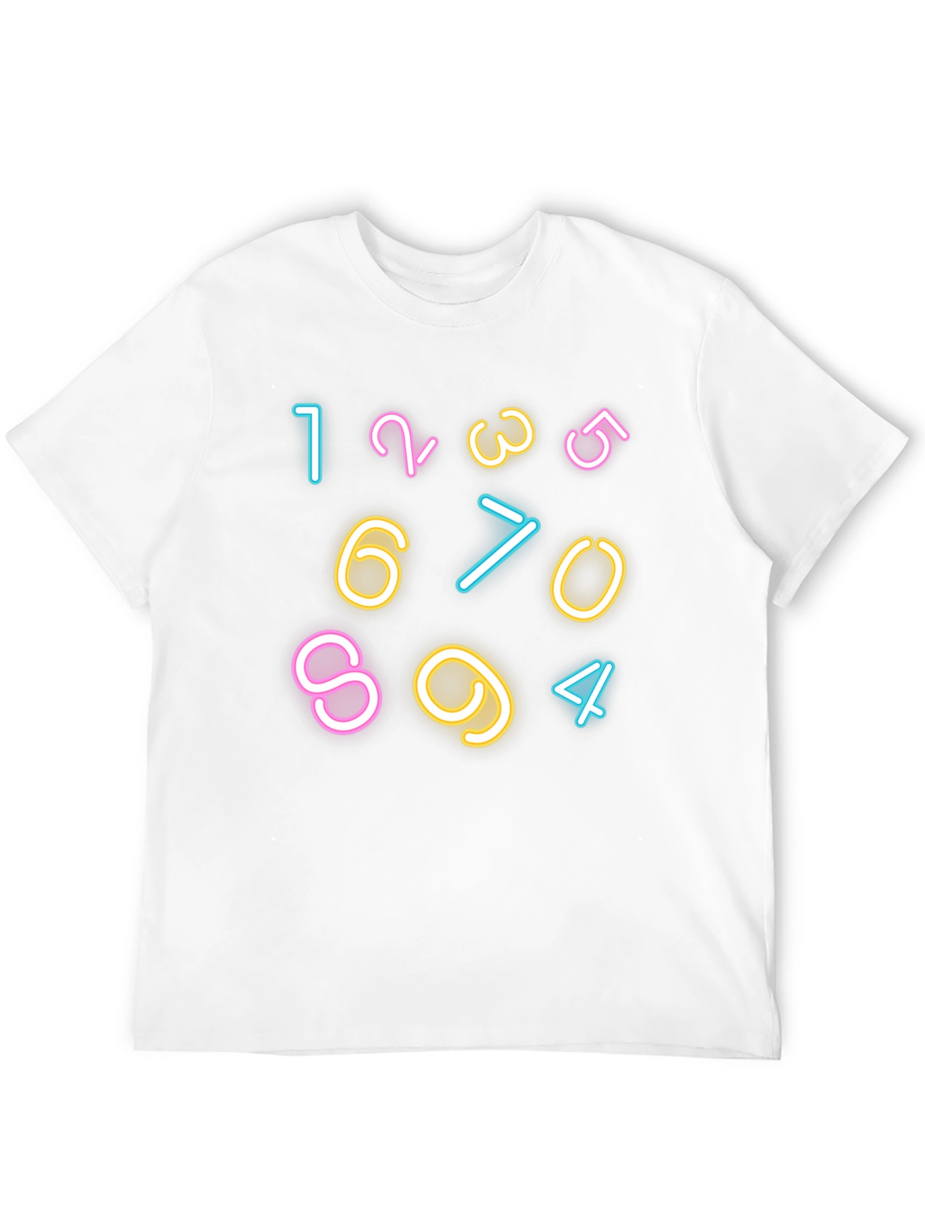 Neon Number Graphic Black T-Shirt