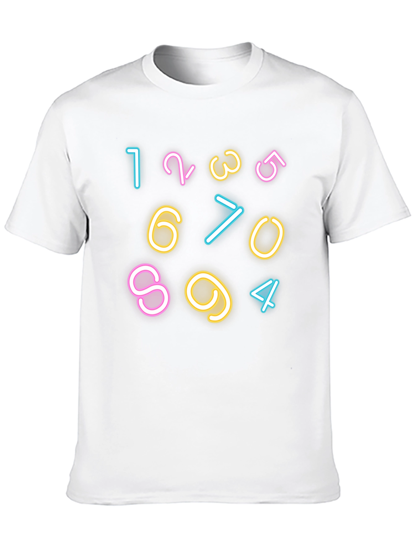 Neon Number Graphic Black T-Shirt