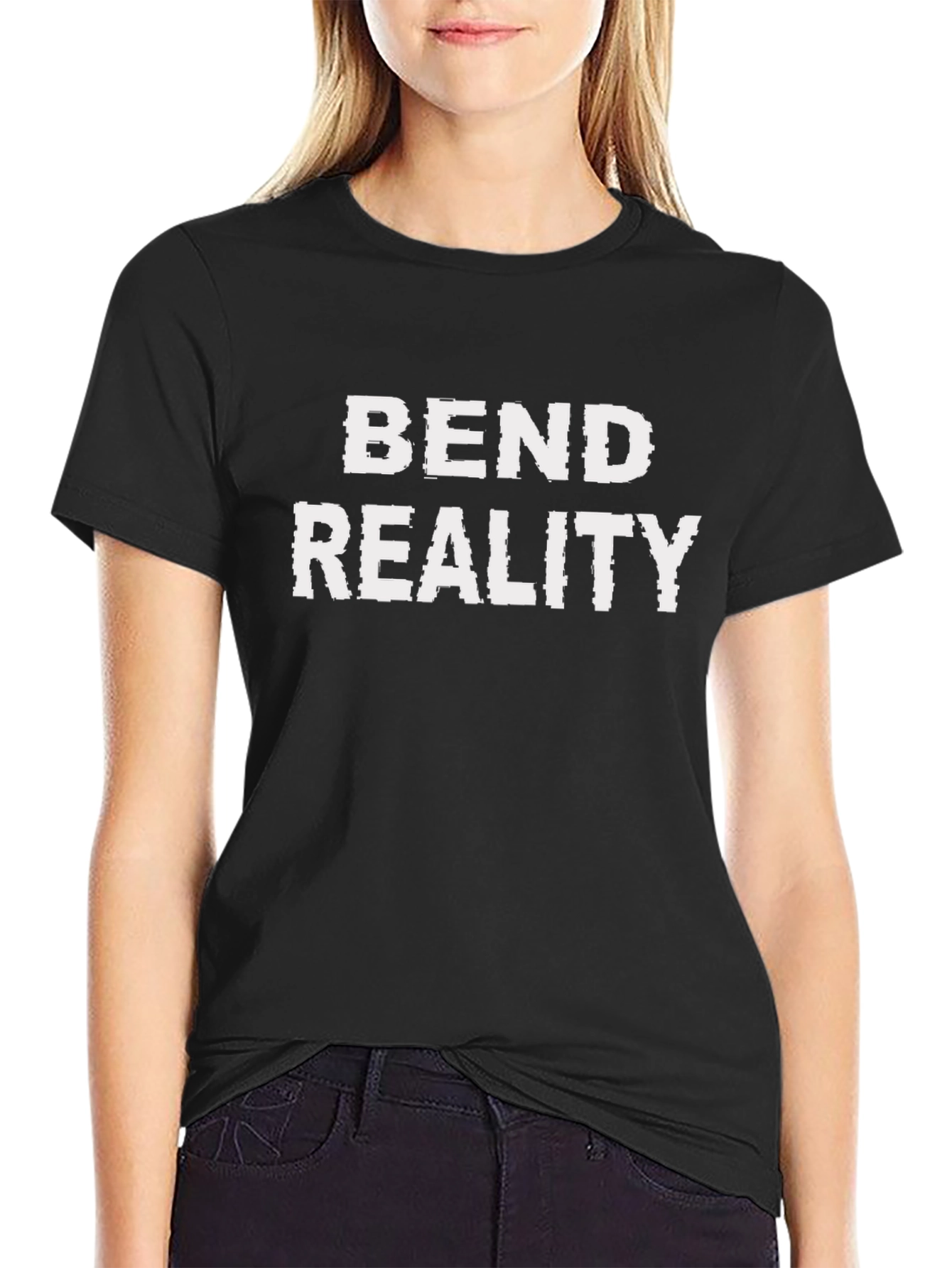 Bend Reality Graphic Tee - Black Cotton T-Shirt