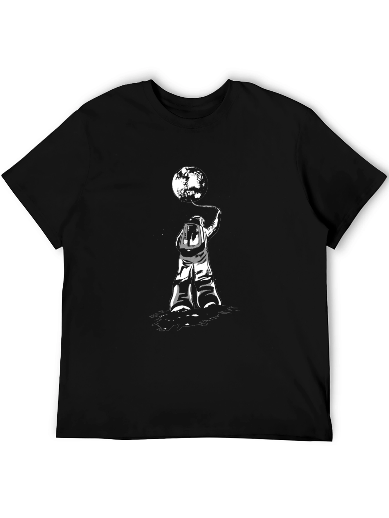 Astronaut Moon T-Shirt - Black Graphic Tee